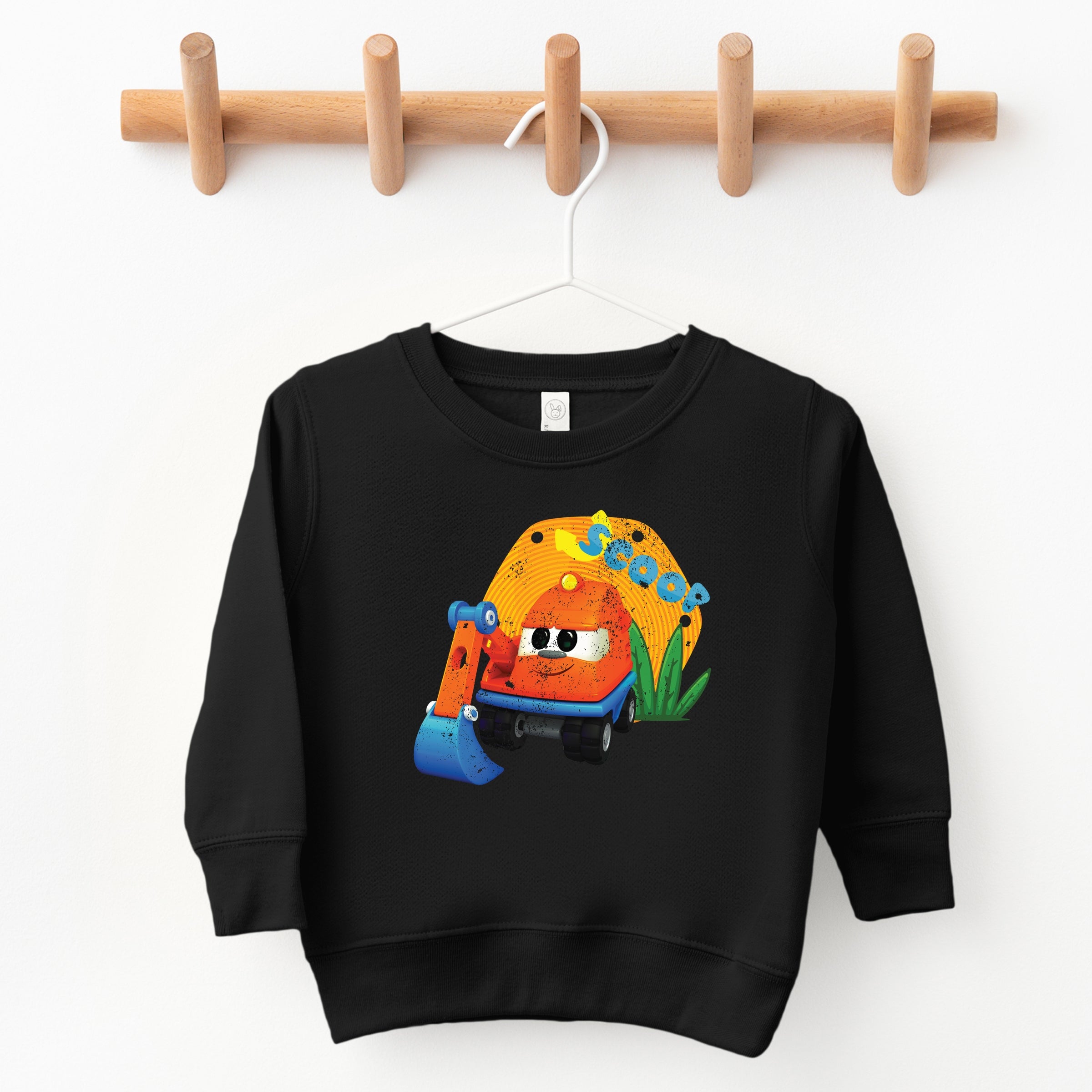 Leo the Truck Scoop Name Distressed - Toddler Graphic Sweatshirt