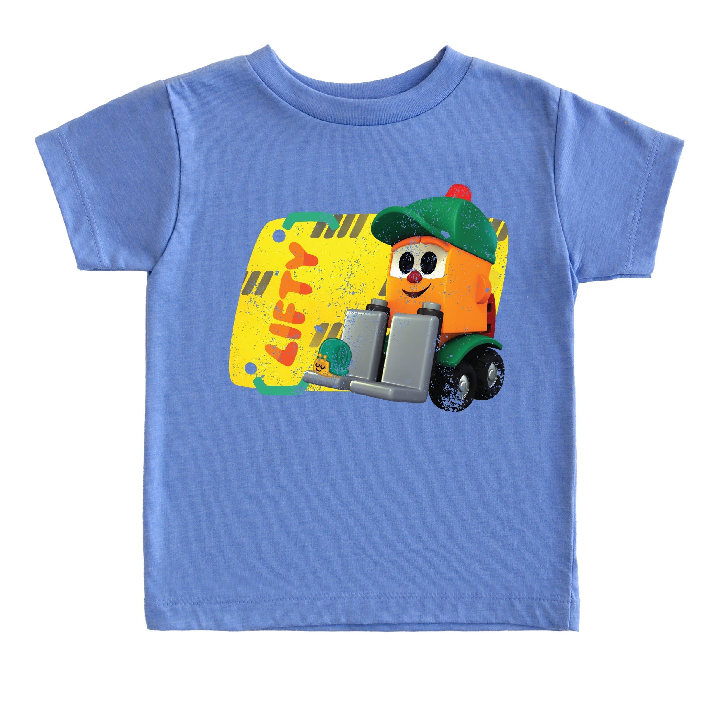 Leo the Truck Lifty Name Distressed - Toddler Short Sleeve Graphic T-Shirt