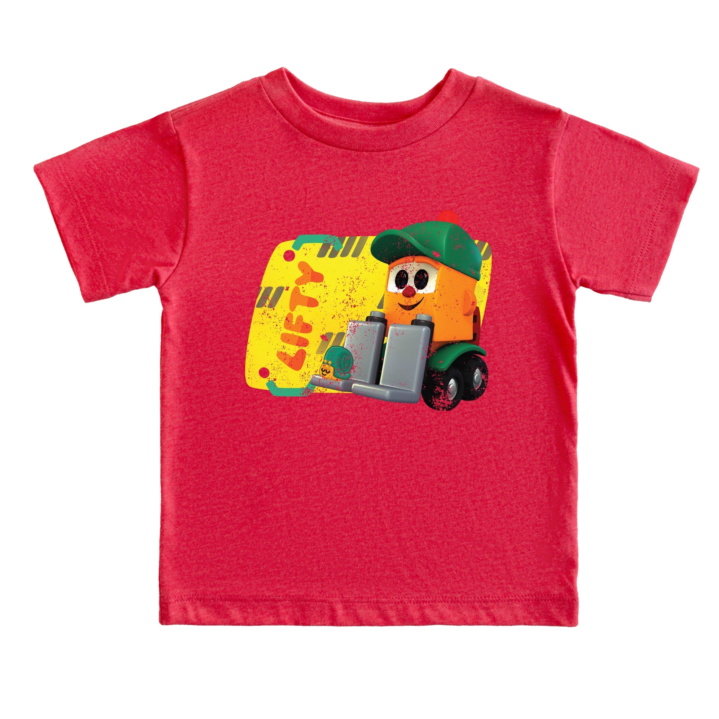 Leo the Truck Lifty Name Distressed - Toddler Short Sleeve Graphic T-Shirt