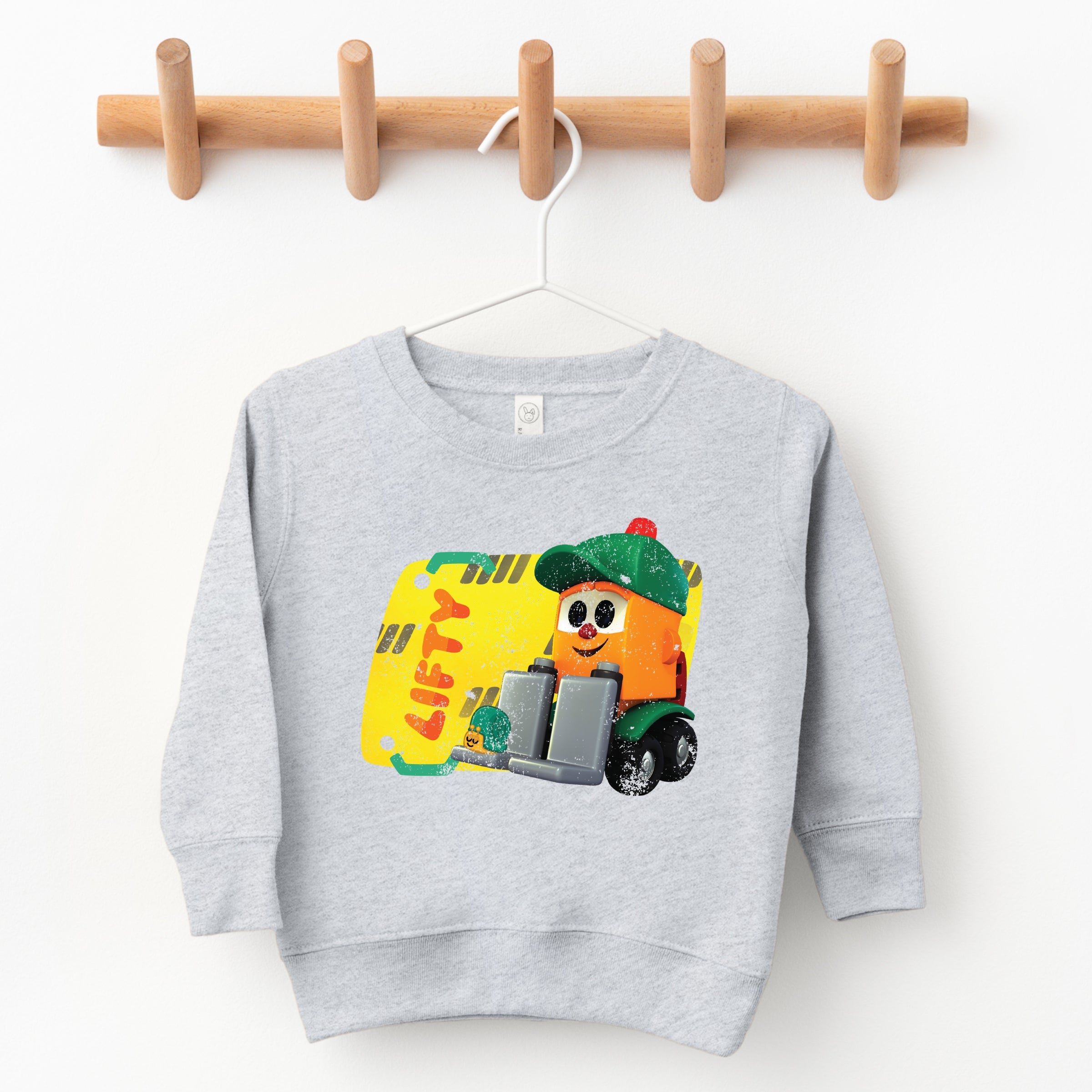 Leo the Truck Lifty Name Distressed - Toddler Graphic Sweatshirt