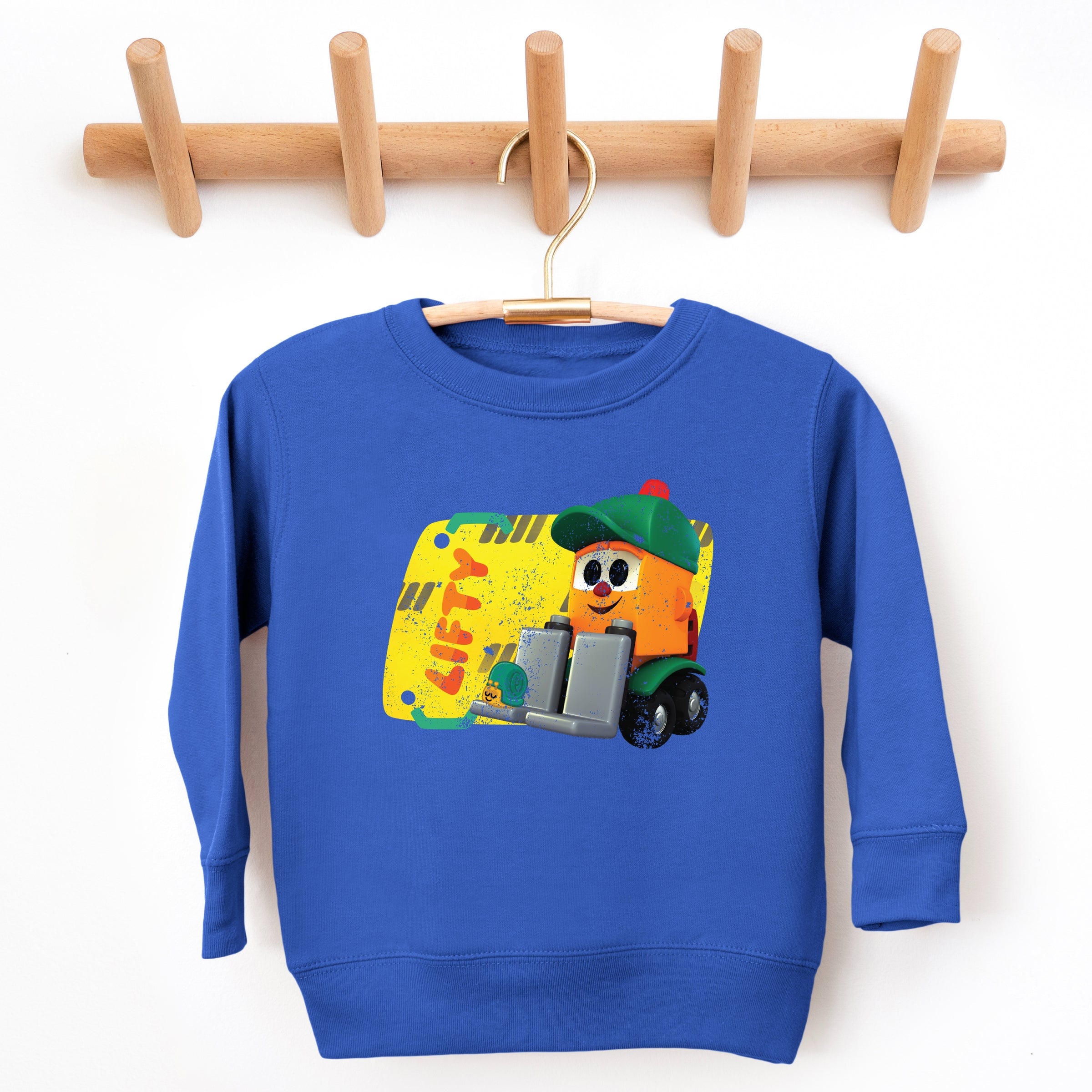 Leo the Truck Lifty Name Distressed - Toddler Graphic Sweatshirt