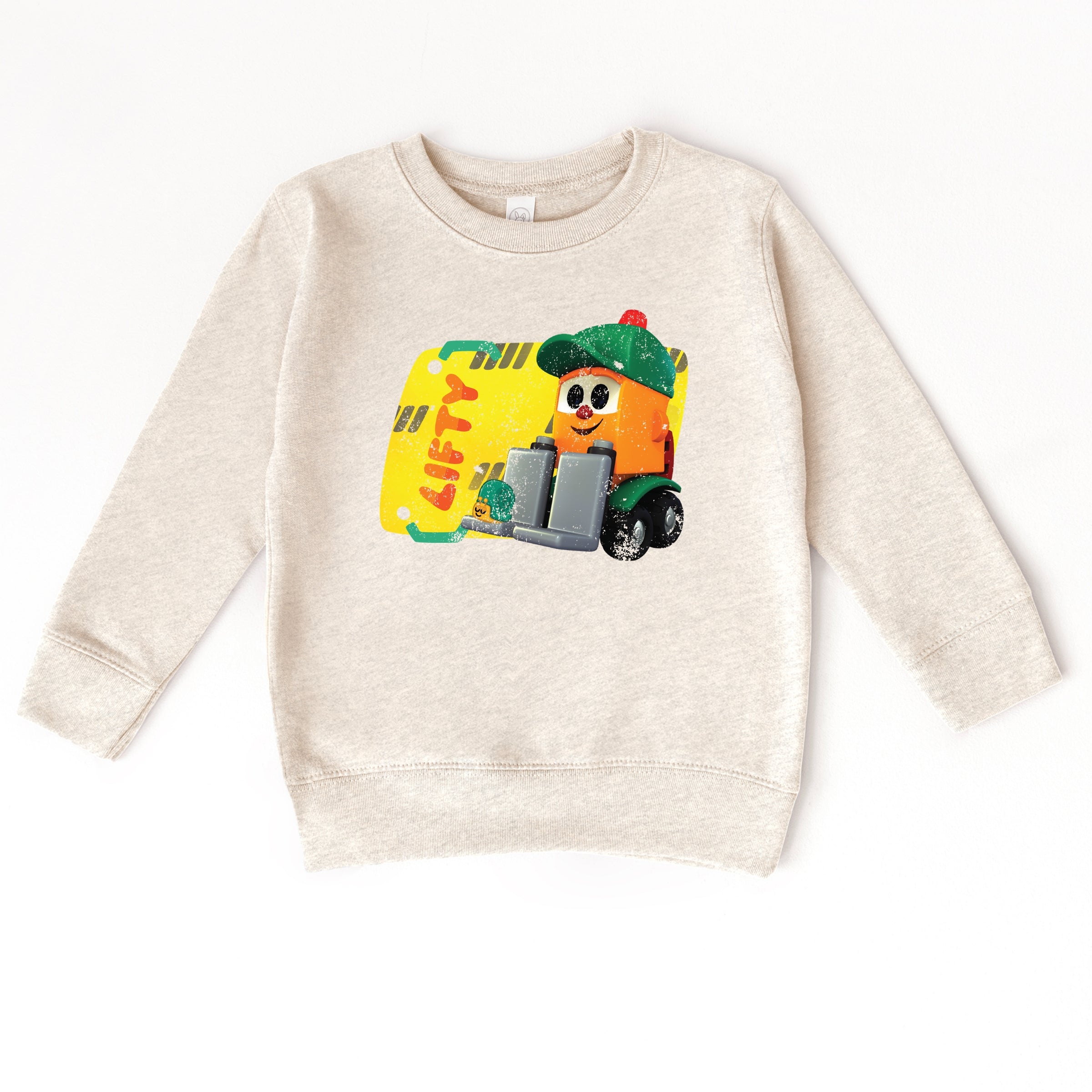 Leo the Truck Lifty Name Distressed - Toddler Graphic Sweatshirt