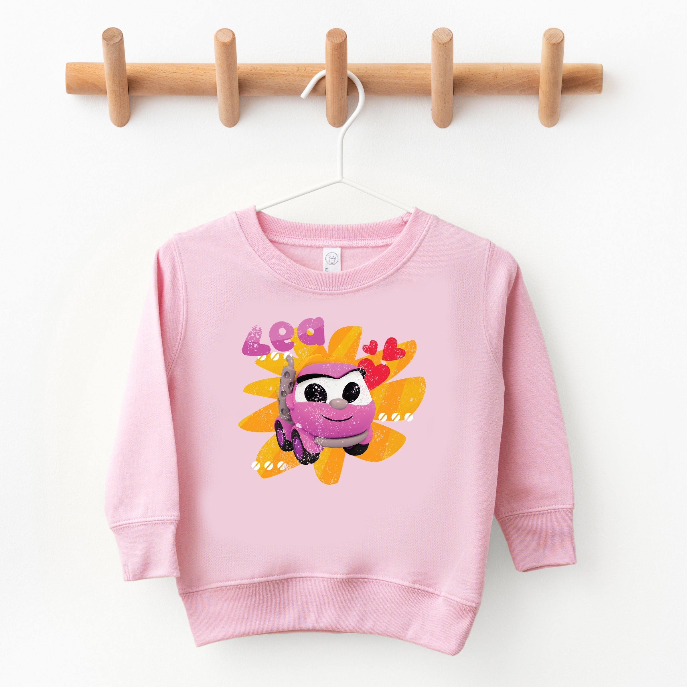 Leo the Truck Lea Name Distressed - Kids Toddler Graphic Sweatshirt
