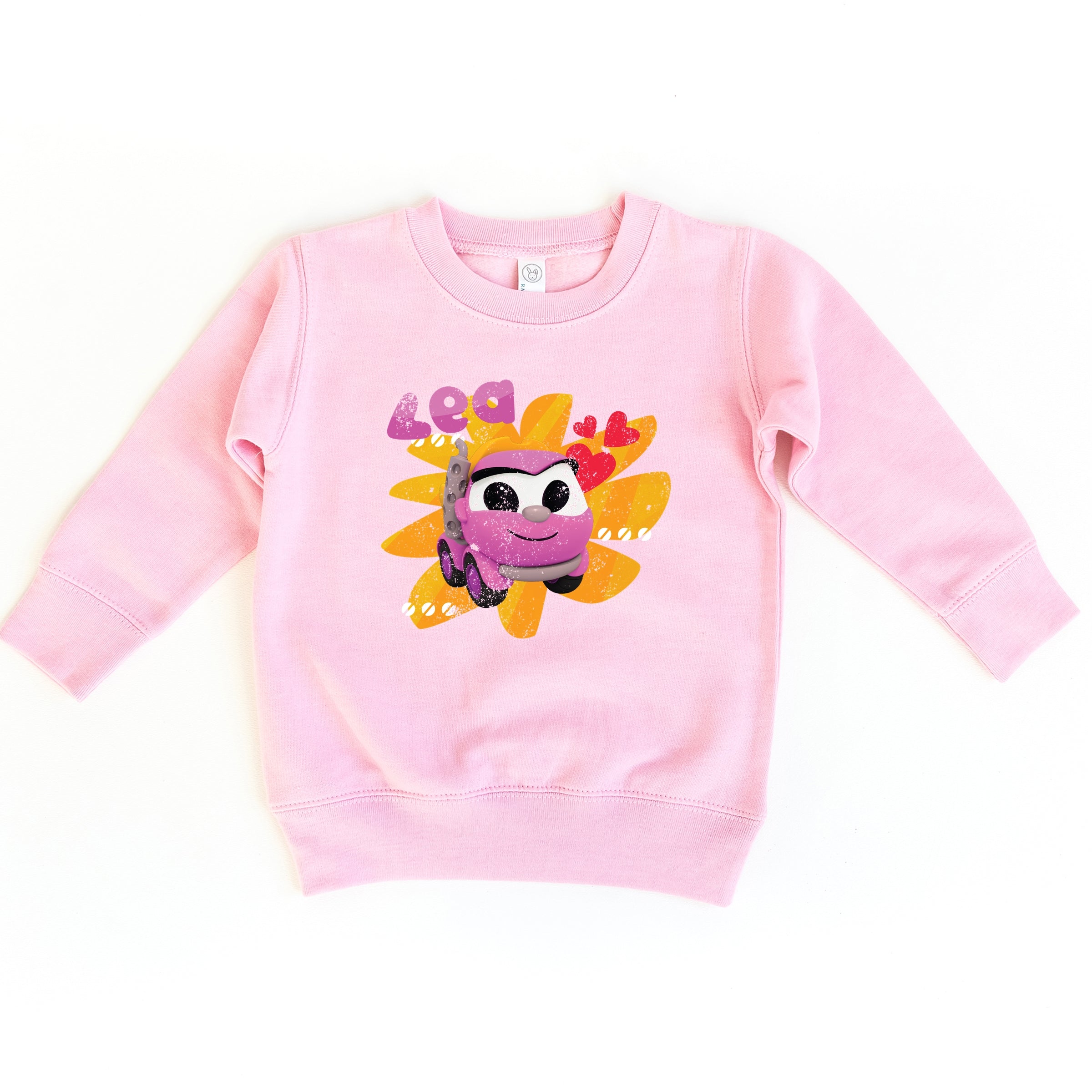 Leo the Truck Lea Name Distressed - Kids Toddler Graphic Sweatshirt