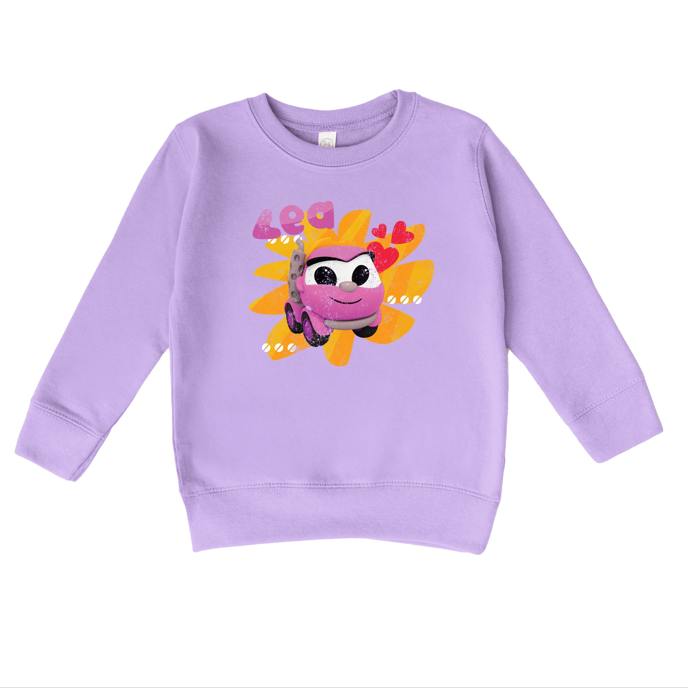 Leo the Truck Lea Name Distressed - Kids Toddler Graphic Sweatshirt