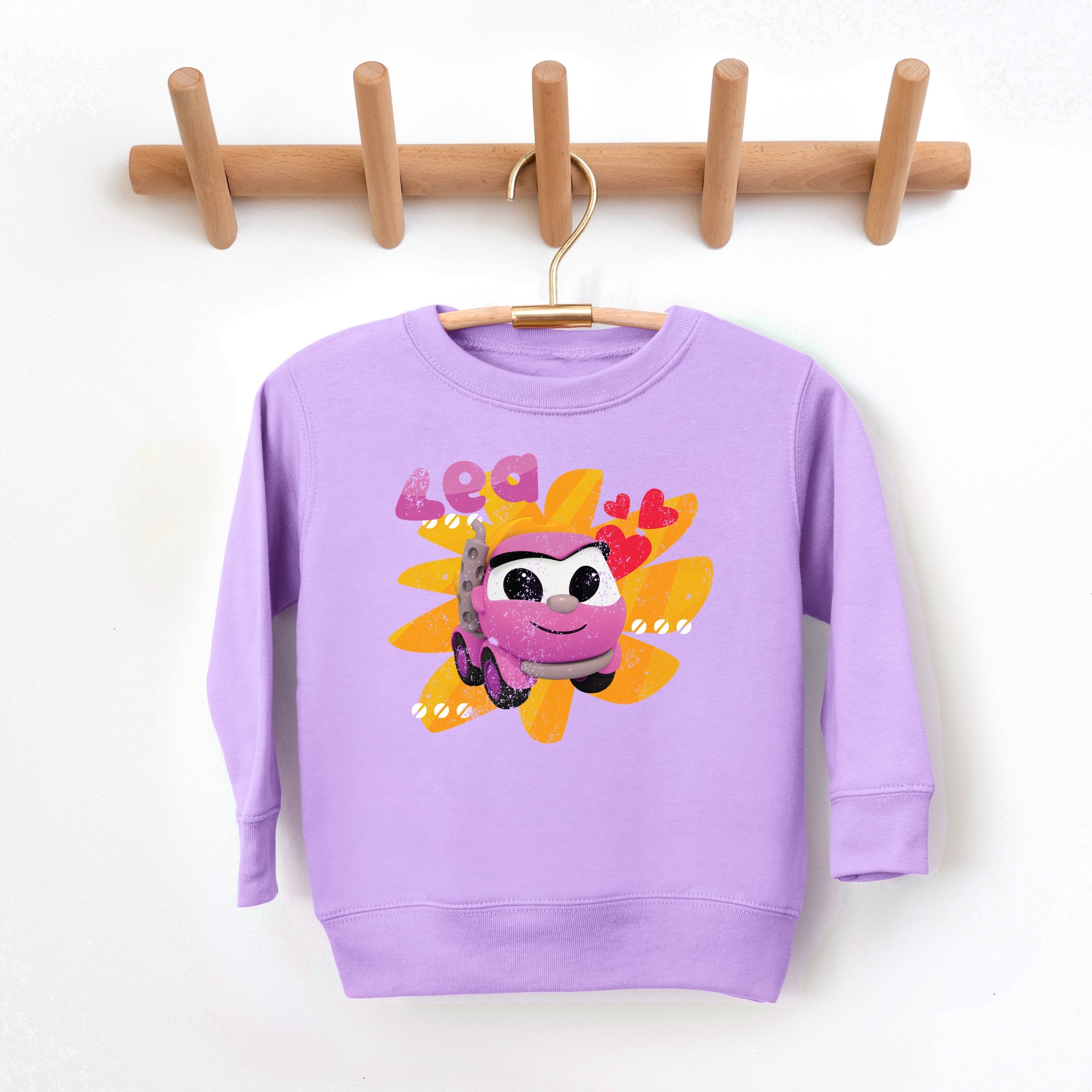 Leo the Truck Lea Name Distressed - Kids Toddler Graphic Sweatshirt