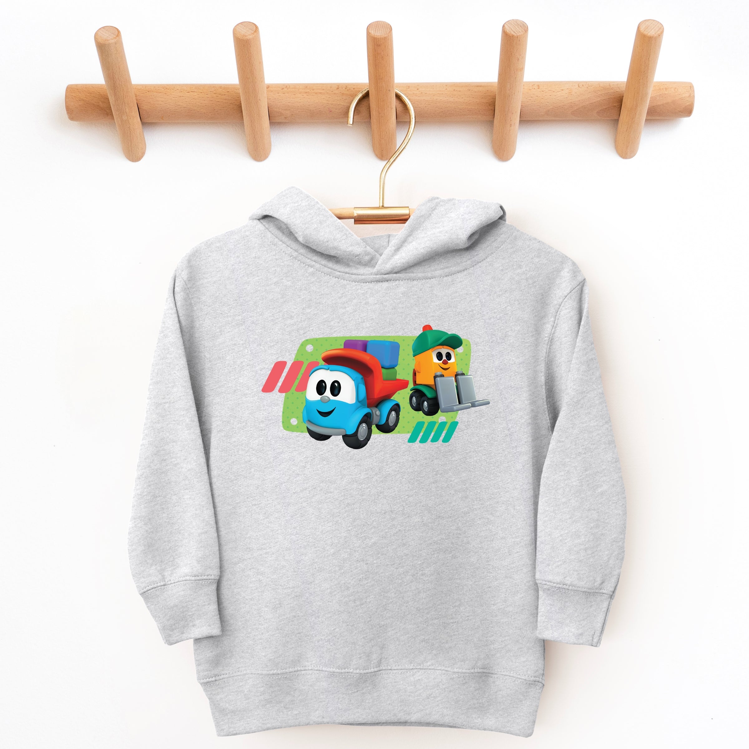 Leo the Truck Leo and Lifty Green - Toddler Hoodie