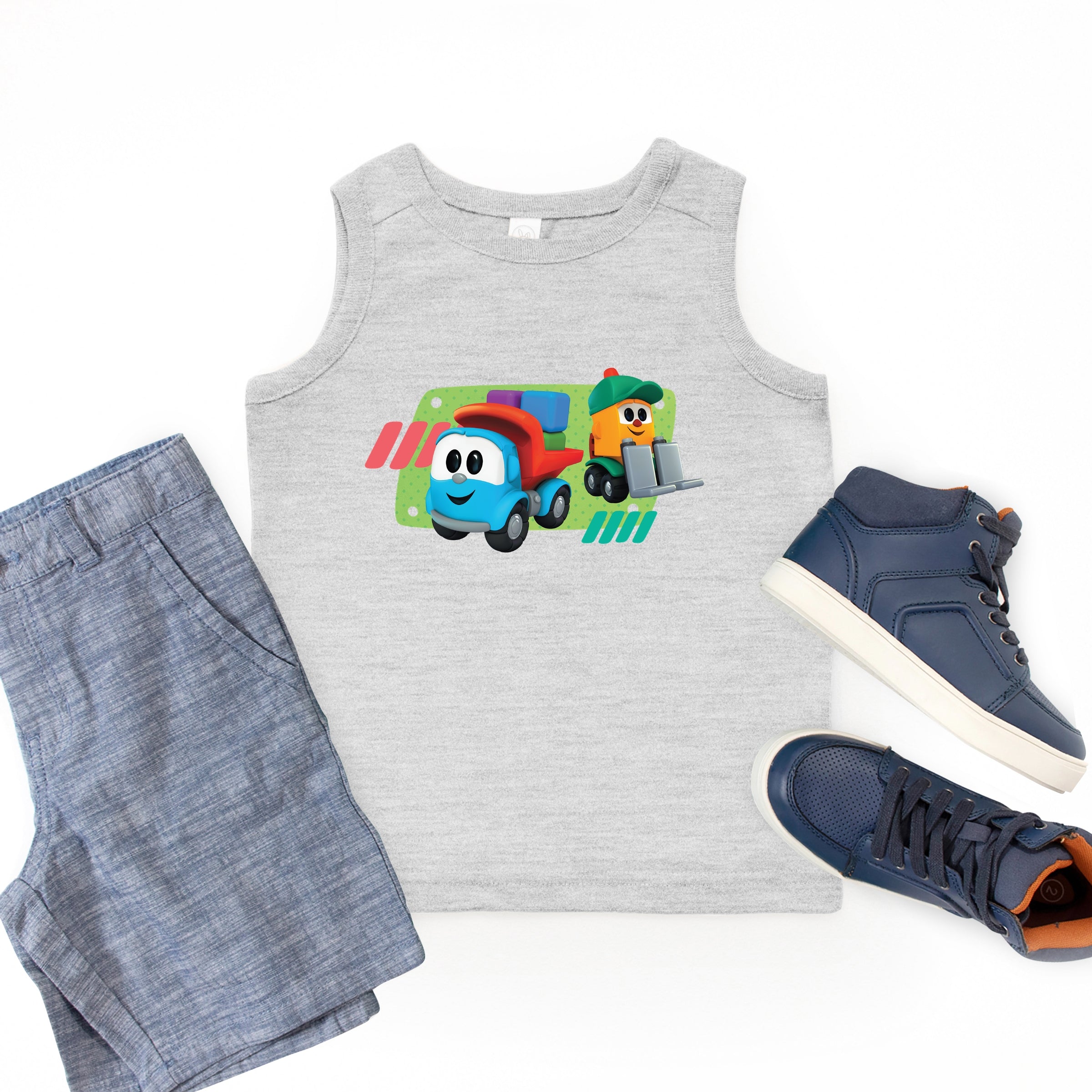 Leo the Truck Leo and Lifty Green - Kids Youth Tank Top