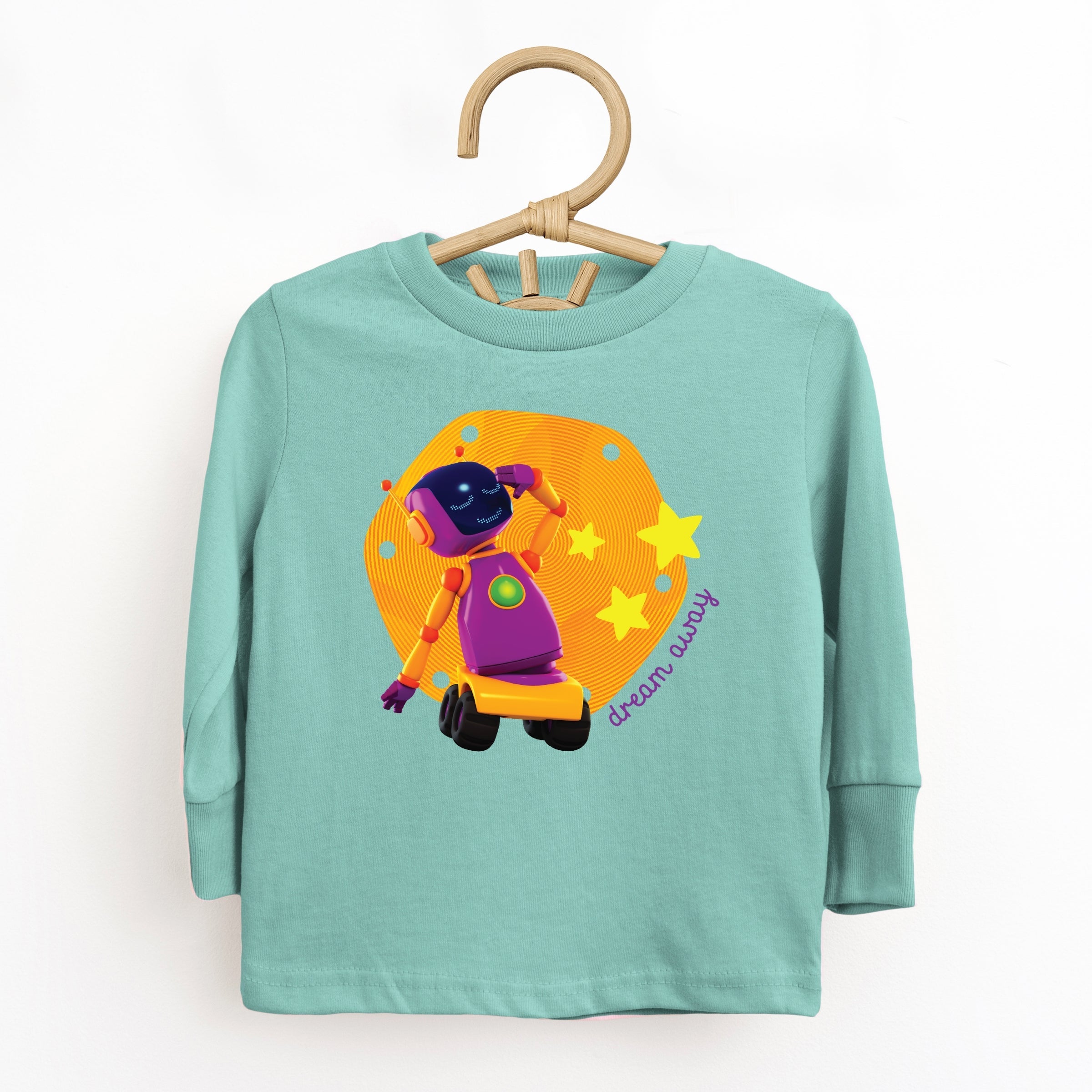 Leo the Truck Dream Away Robot - Kids Toddler Long Sleeve Graphic Tee