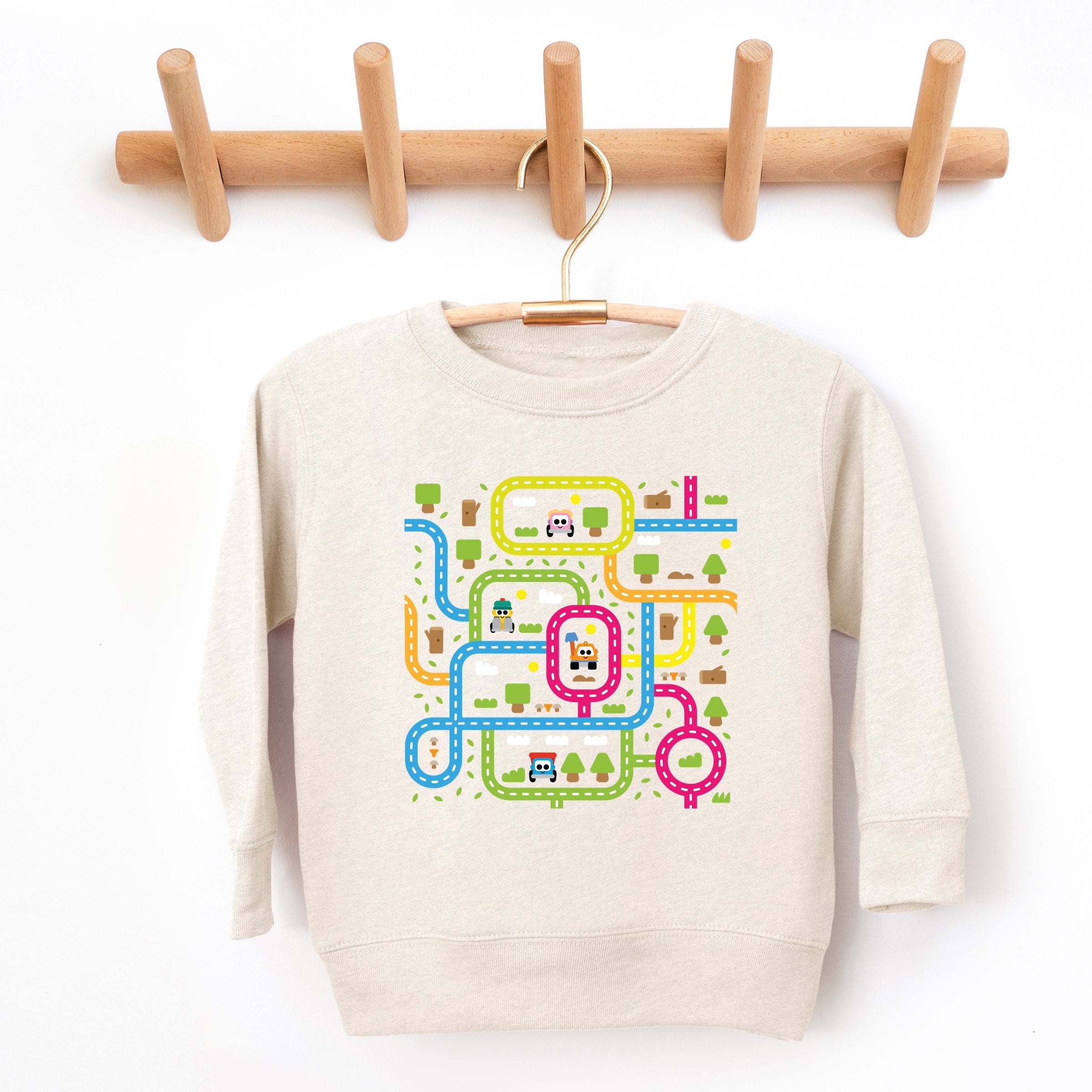 Leo The Truck Colorful Roads - Kids Toddler Graphic Sweatshirt