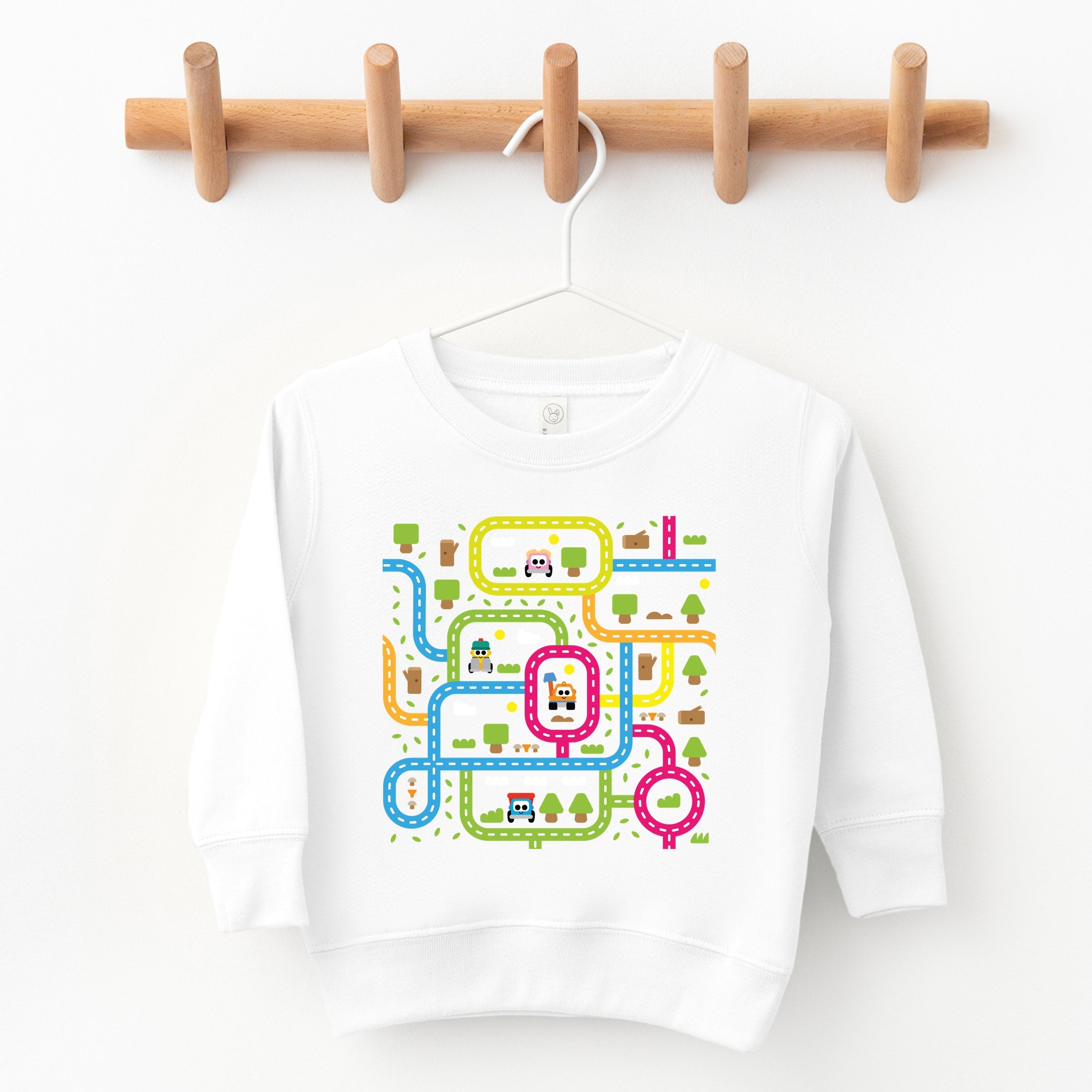 Leo The Truck Colorful Roads - Kids Toddler Graphic Sweatshirt