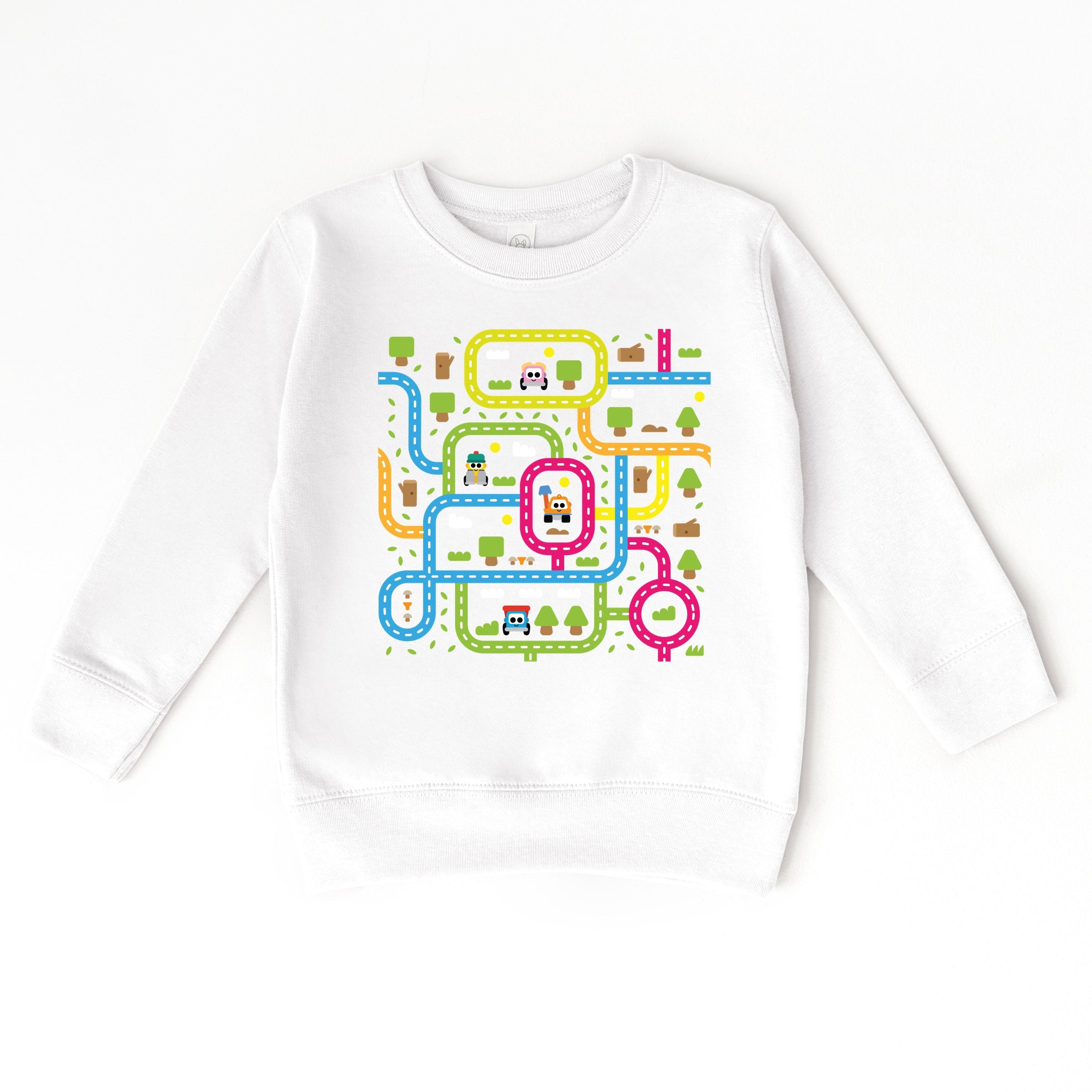 Leo The Truck Colorful Roads - Kids Toddler Graphic Sweatshirt