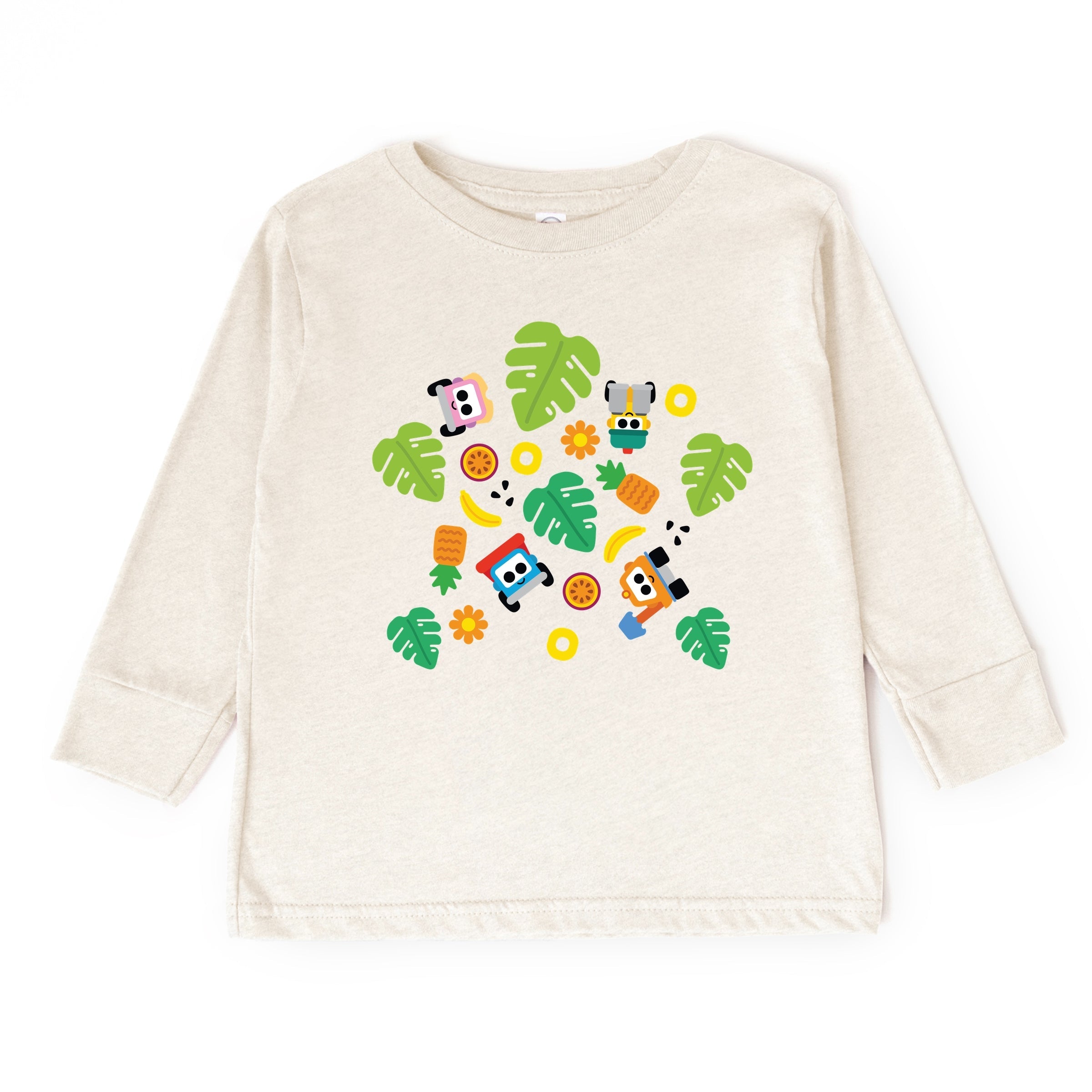 Leo the Truck Palm Leaves  - Toddler Long Sleeve Graphic Tee
