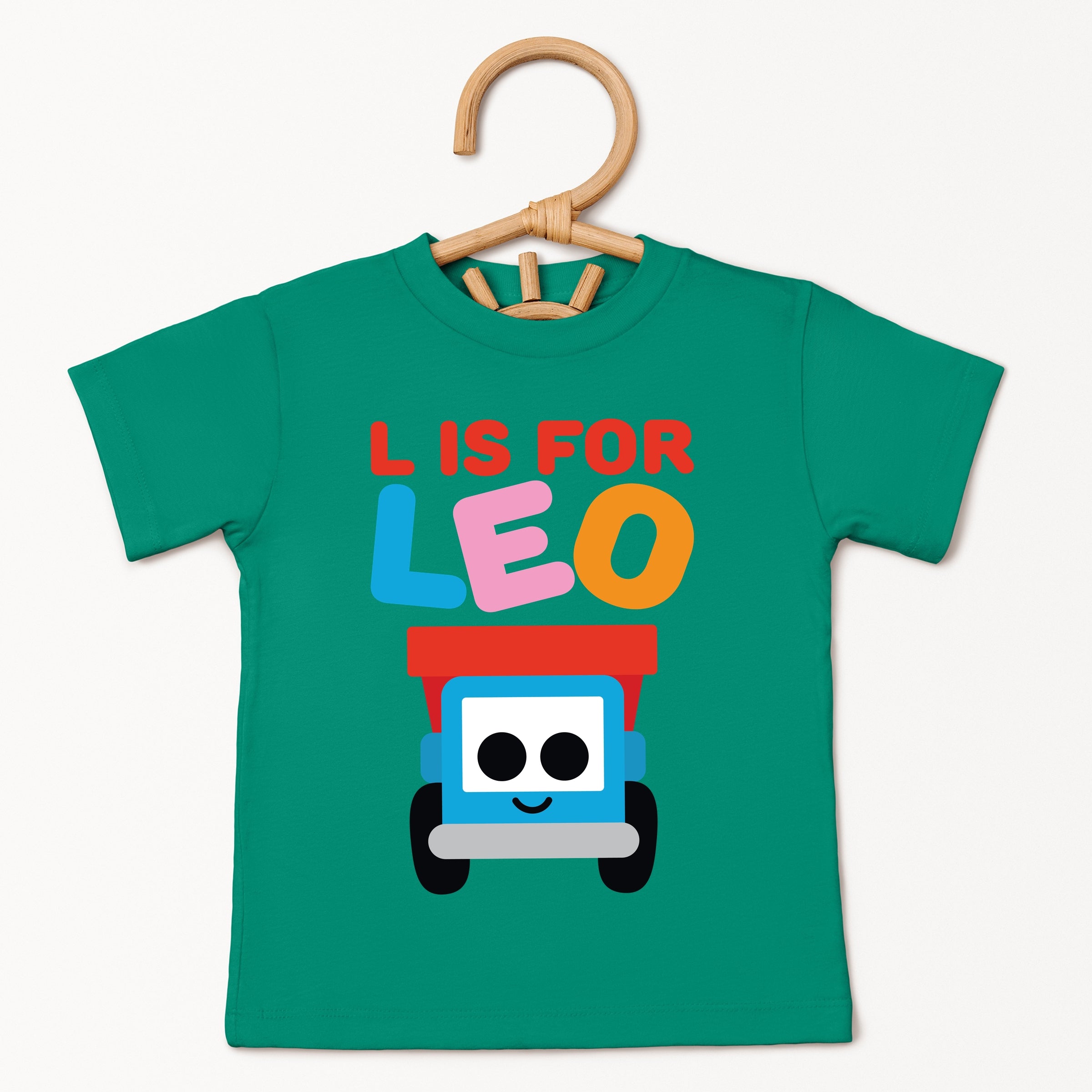 Leo the Truck L is for Leo  - Toddler Short Sleeve Graphic T-Shirt