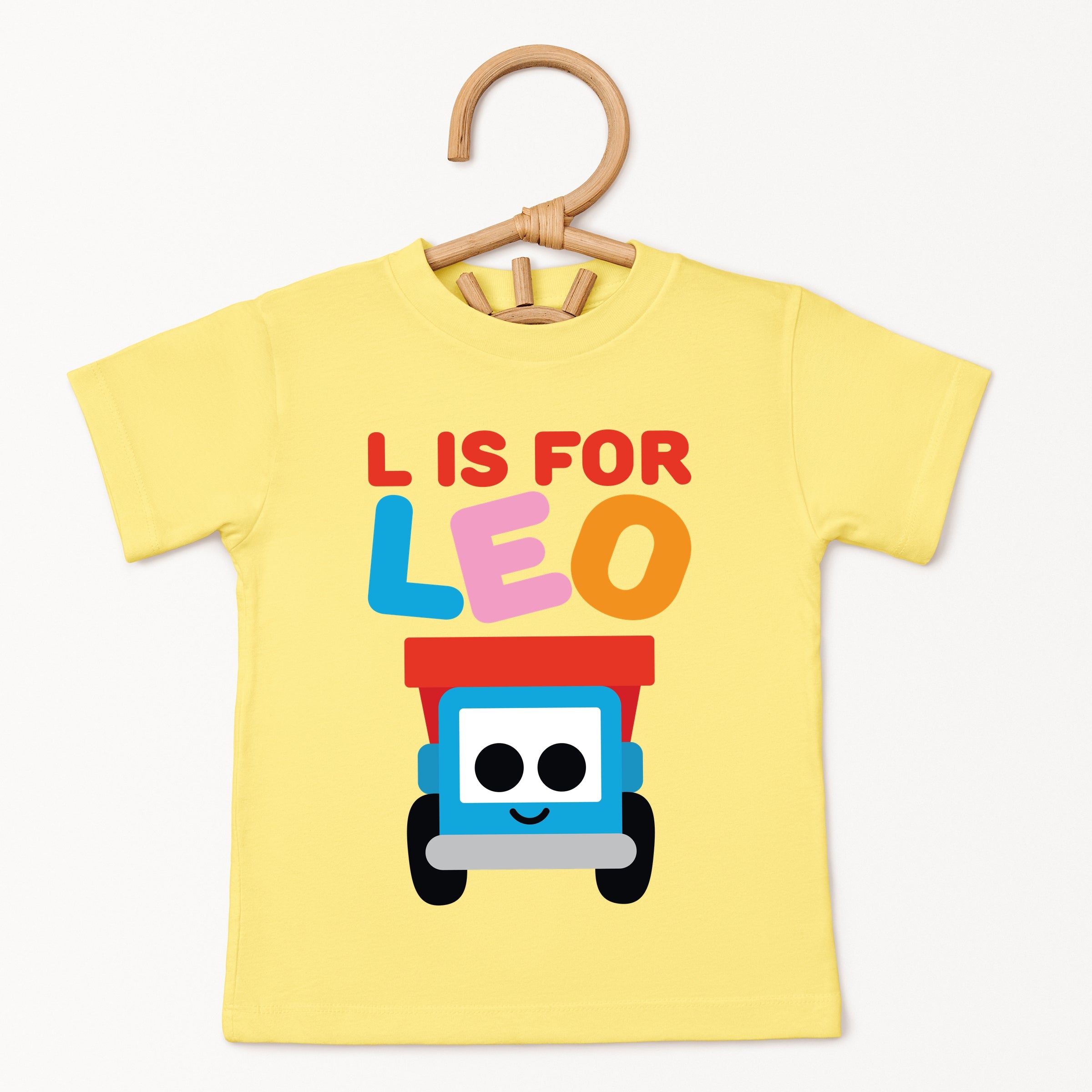 Leo the Truck L is for Leo  - Toddler Short Sleeve Graphic T-Shirt