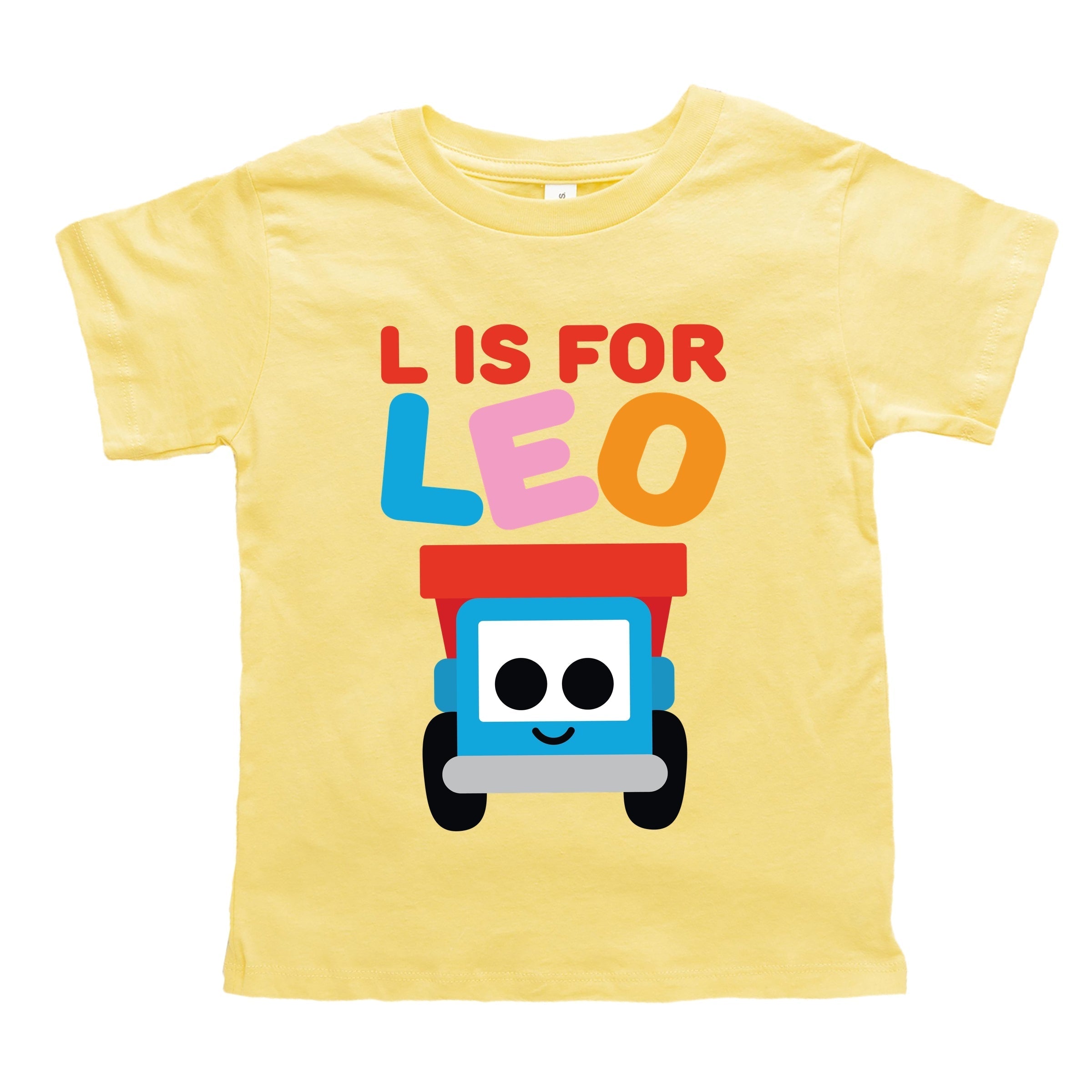 Leo the Truck L is for Leo  - Toddler Short Sleeve Graphic T-Shirt
