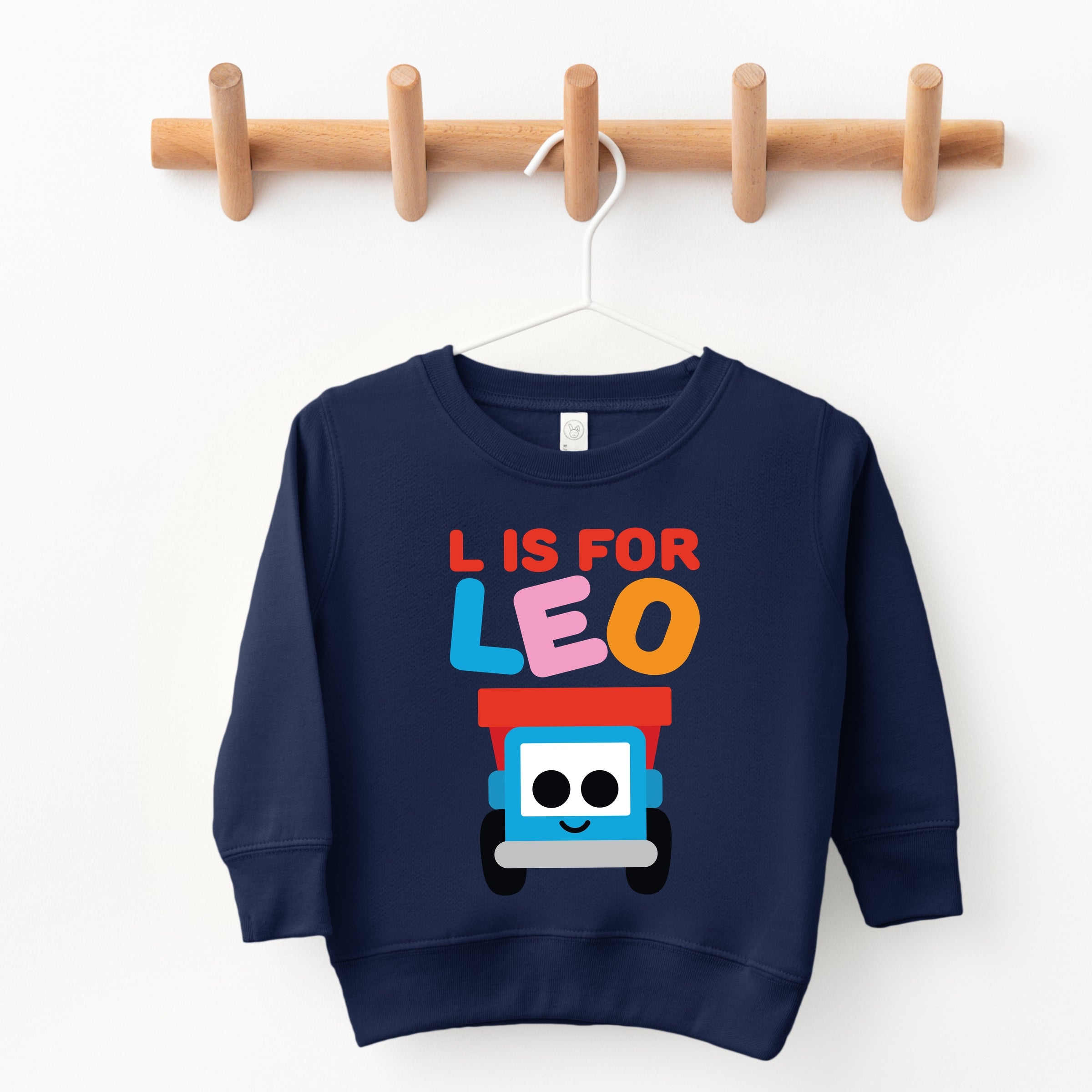 Leo the Truck L is for Leo  - Toddler Graphic Sweatshirt