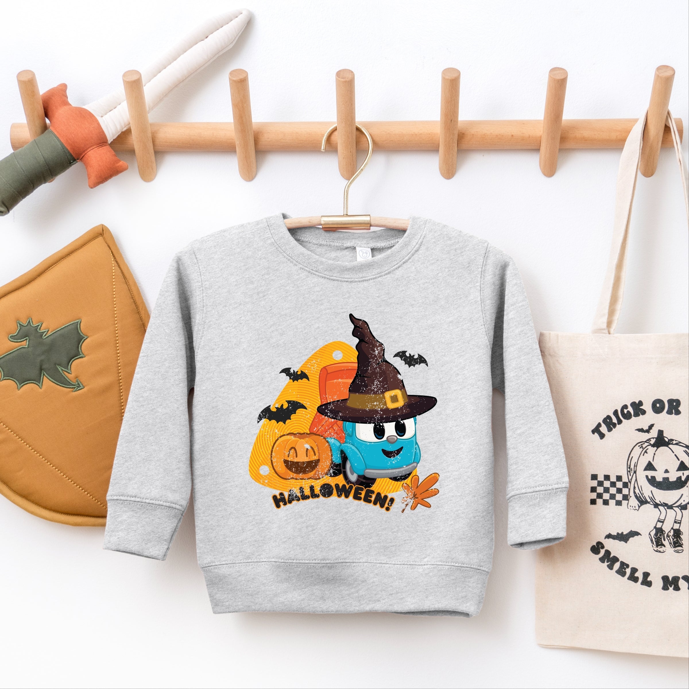 Leo The Truck Halloween Wizard - Kids Toddler Graphic Sweatshirt