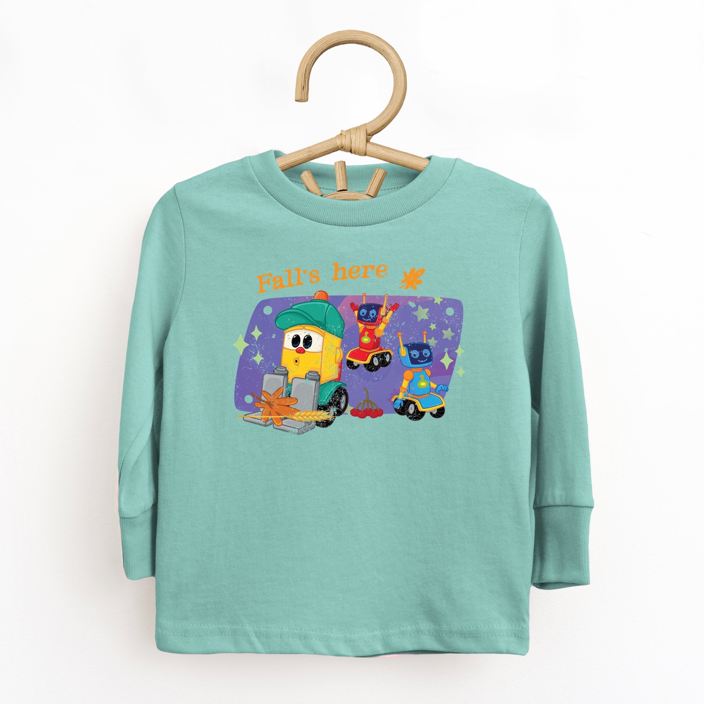 Leo the Truck Fall's Here - Kids Toddler Long Sleeve Graphic Tee