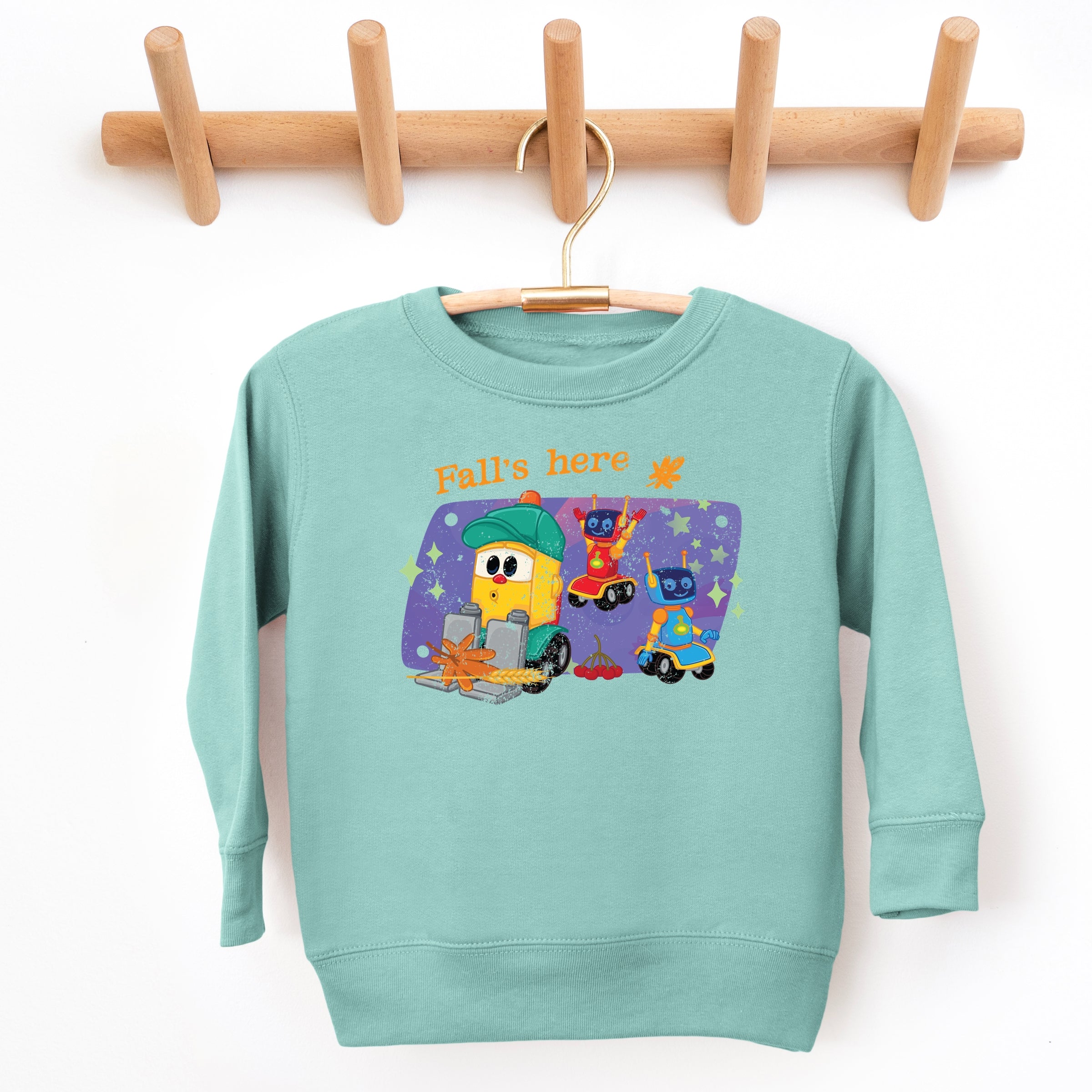 Leo the Truck Fall's Here - Kids Toddler Graphic Sweatshirt