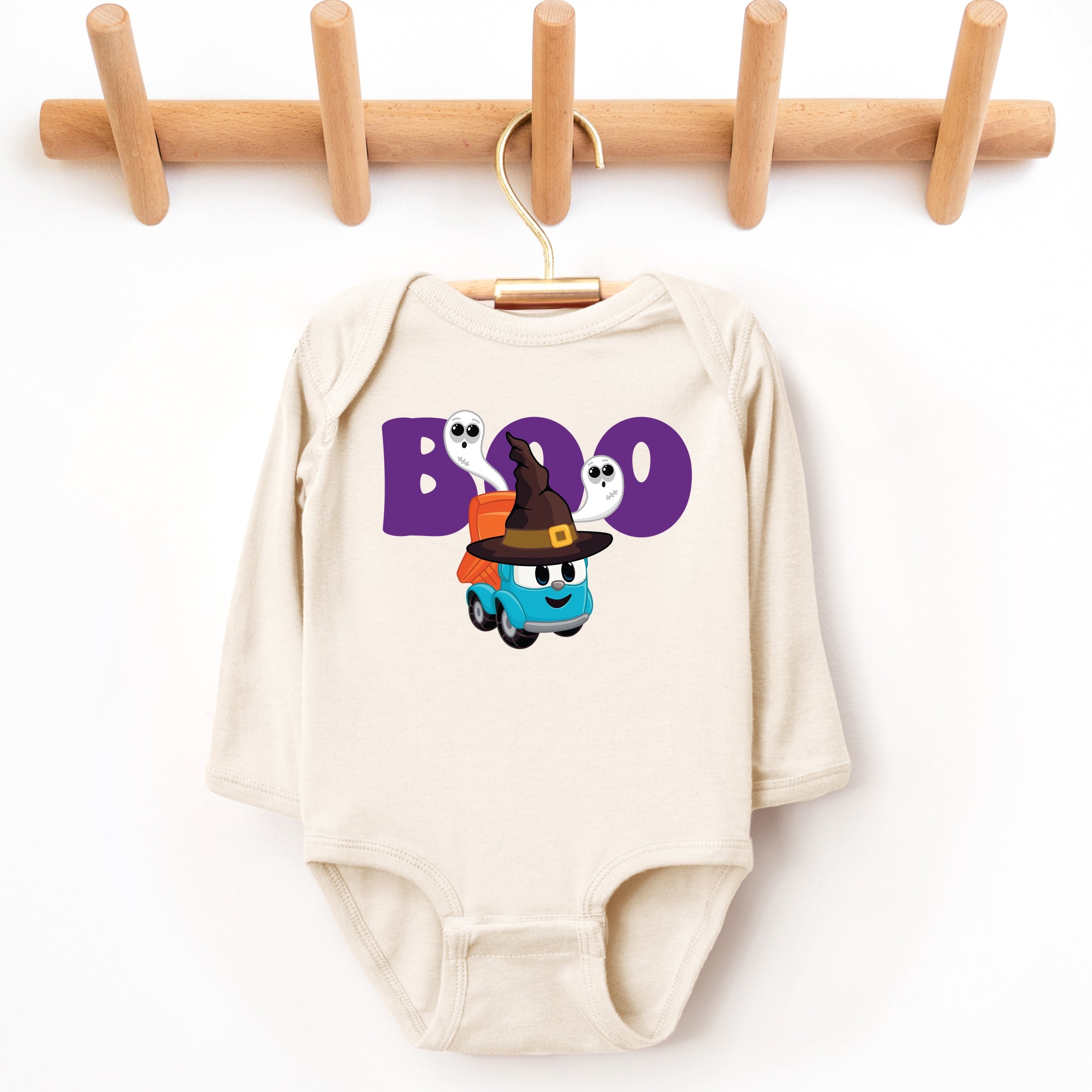 Leo the Truck Boo Wizard Hat - Baby Long Sleeve Bodysuit
