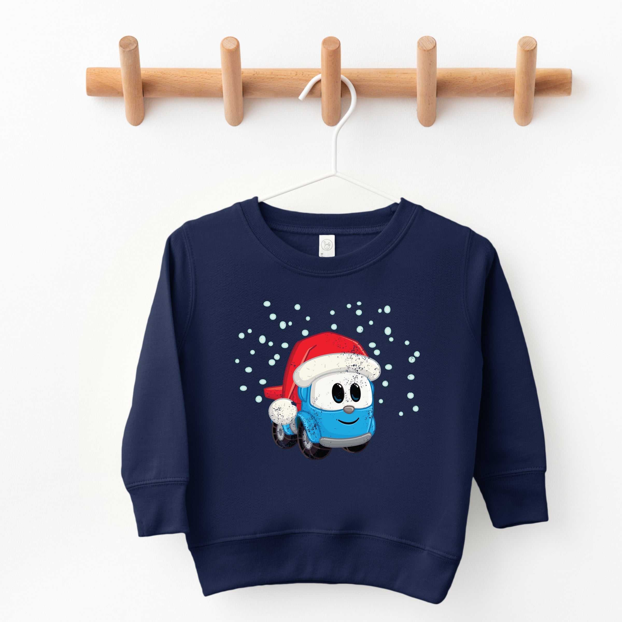 Leo the Truck Santa Hat Snow - Toddler Graphic Sweatshirt