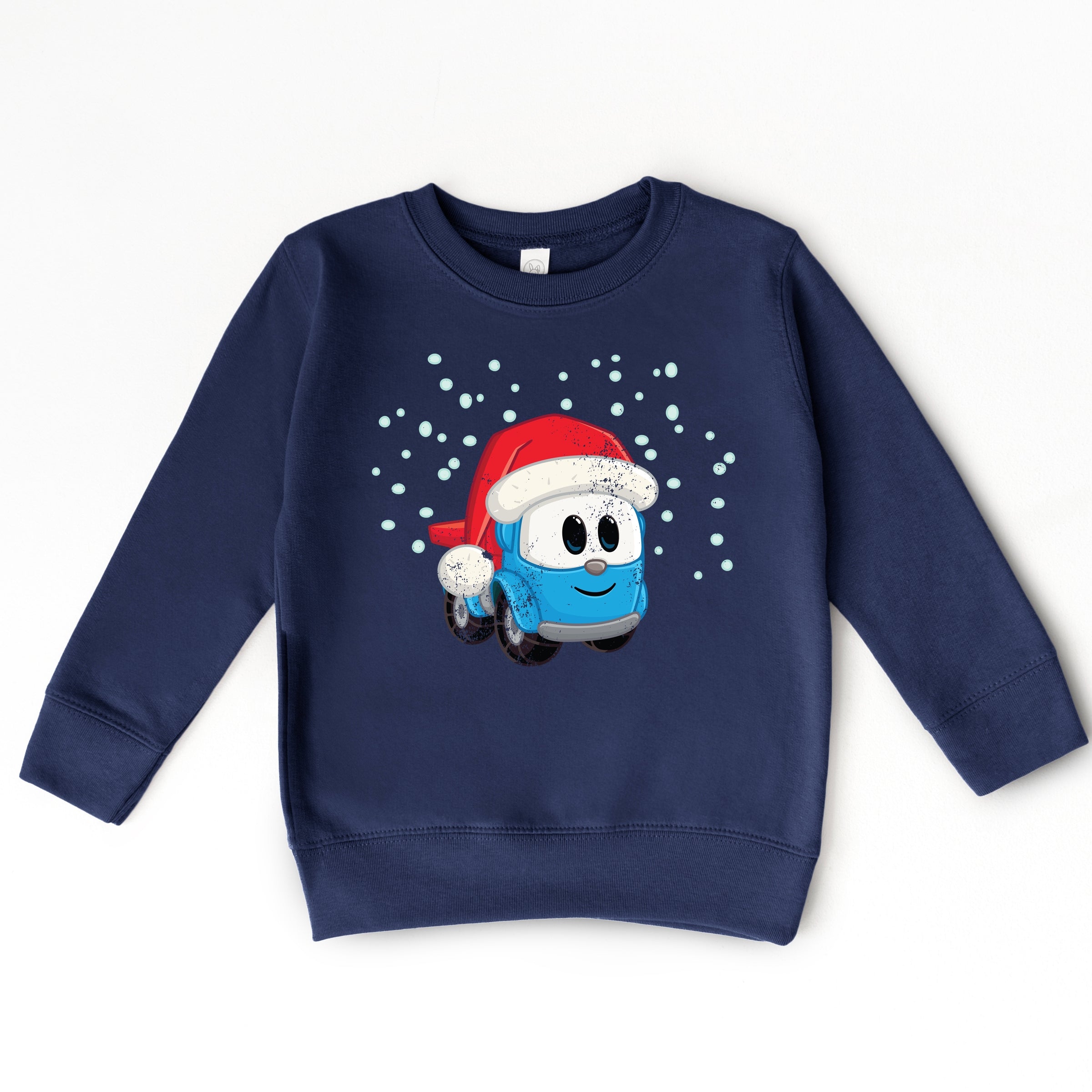 Leo the Truck Santa Hat Snow - Toddler Graphic Sweatshirt