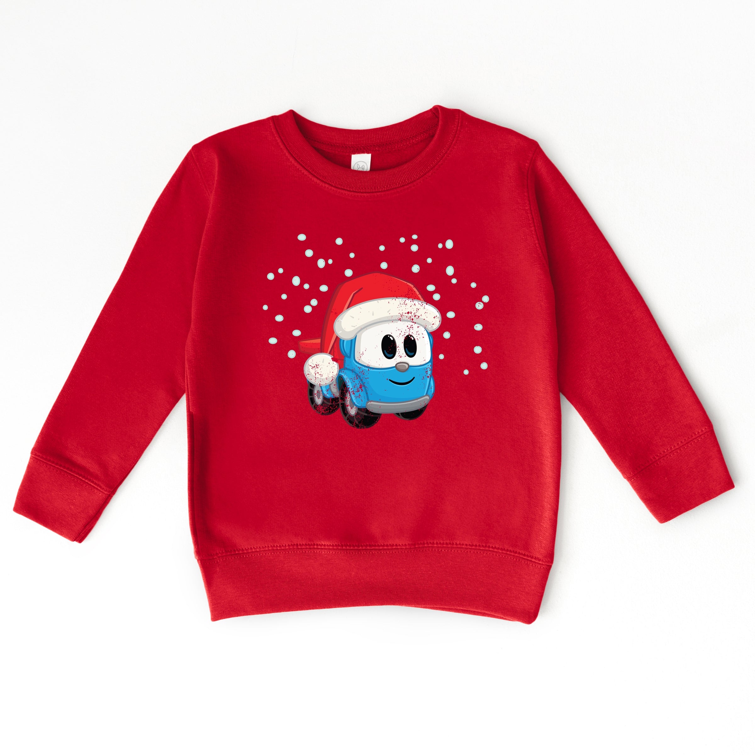Leo the Truck Santa Hat Snow - Toddler Graphic Sweatshirt