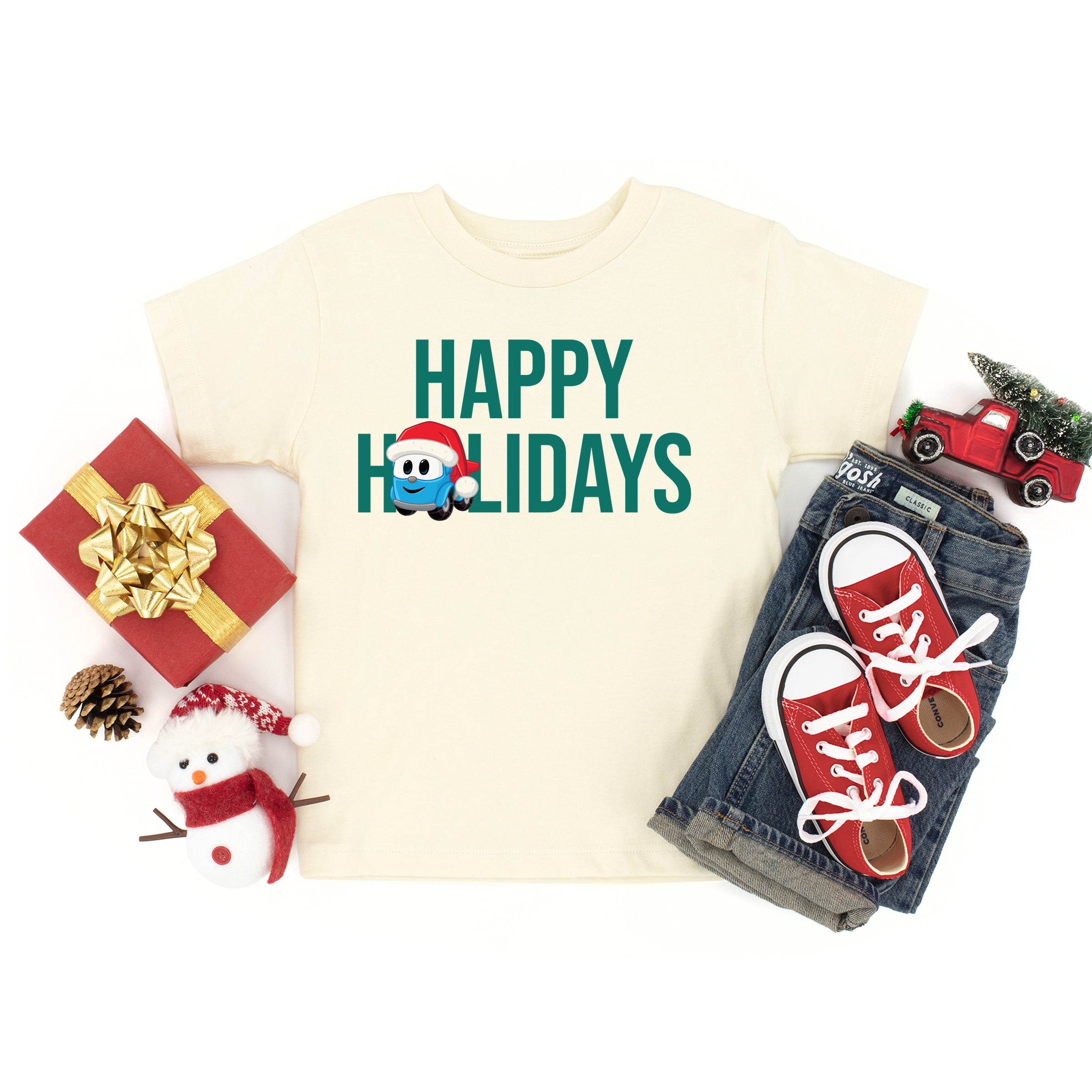 Leo the Truck Happy Holidays - Toddler Short Sleeve Graphic T-Shirt
