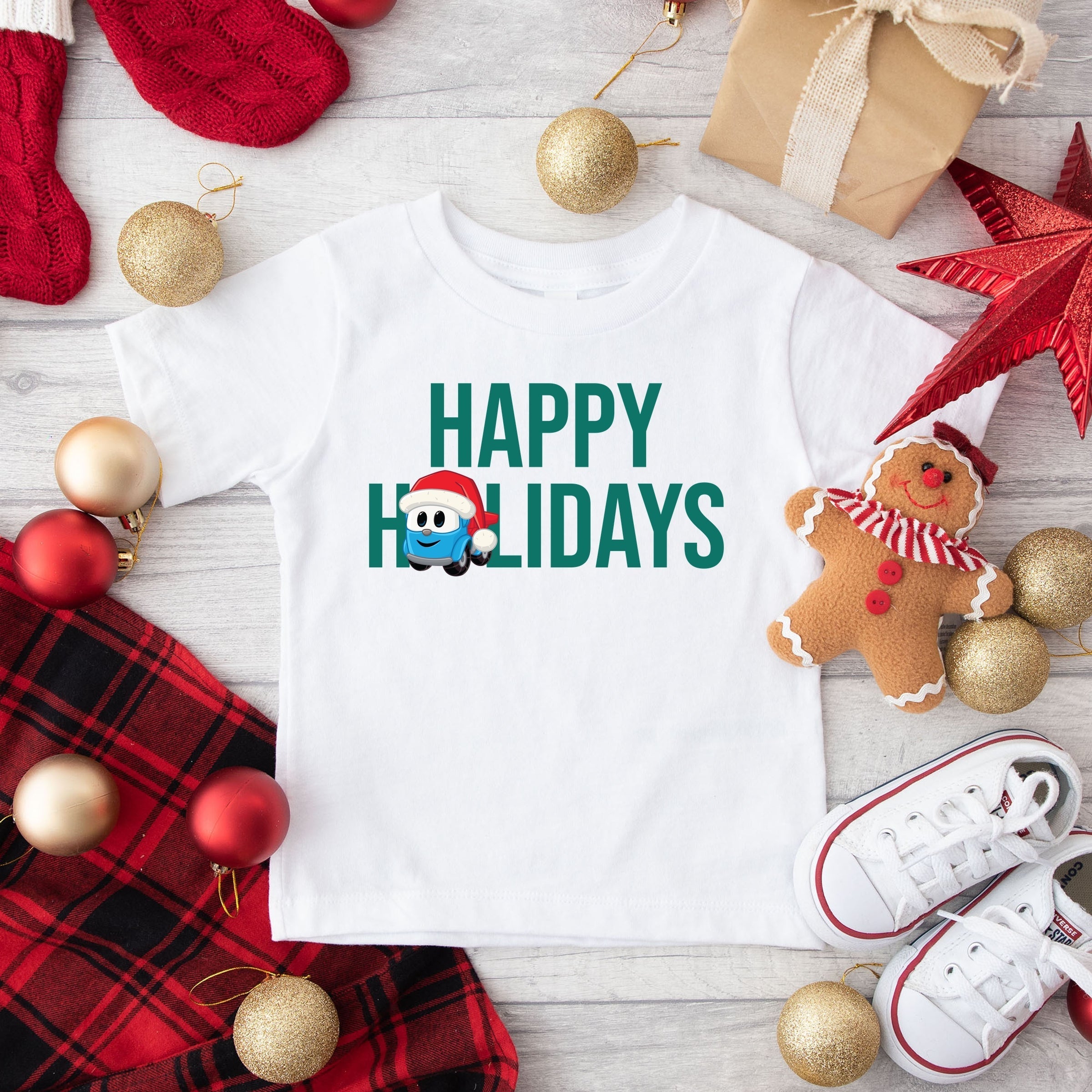 Leo the Truck Happy Holidays - Toddler Short Sleeve Graphic T-Shirt