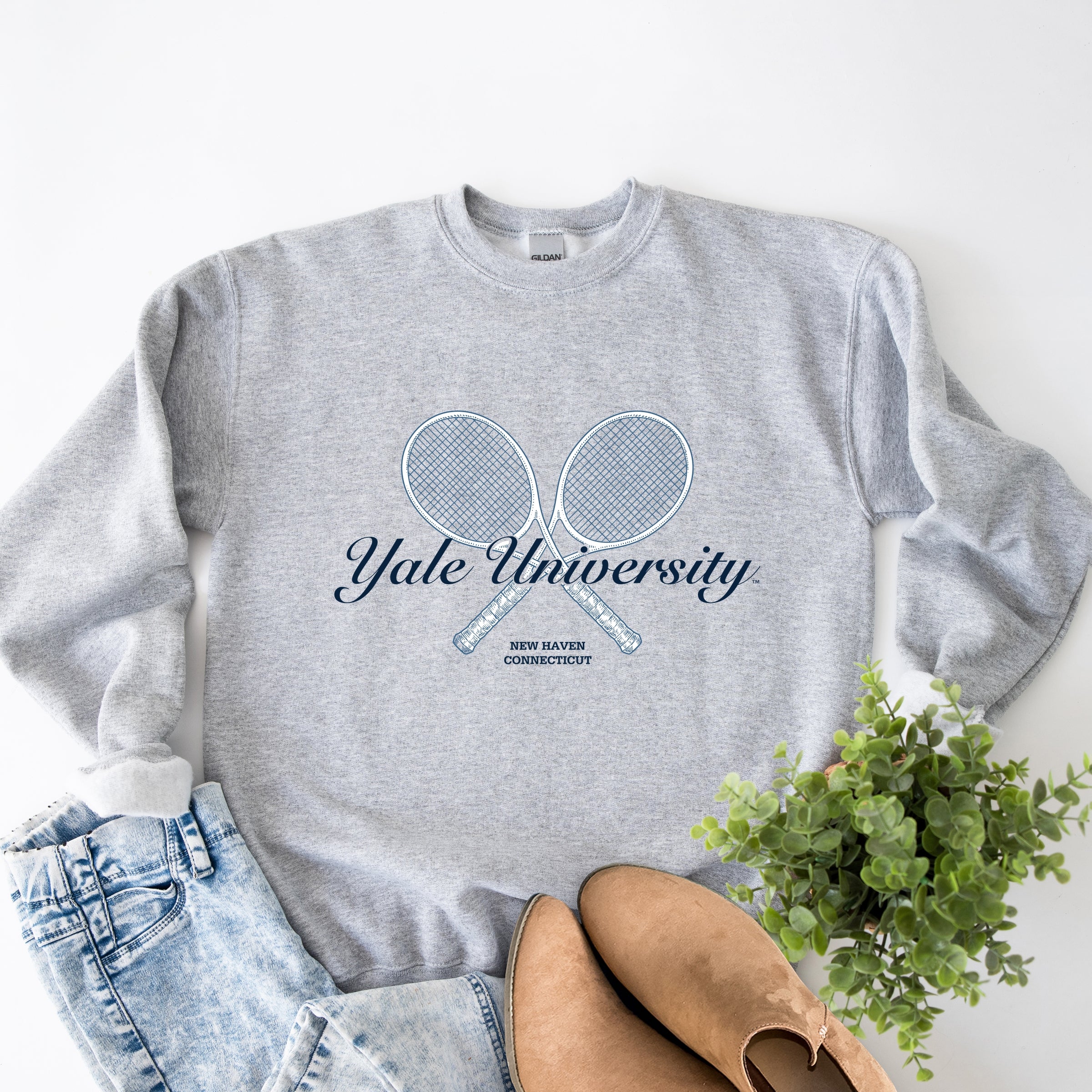 Yale University Tennis Rackets - Women's Graphic Sweatshirt