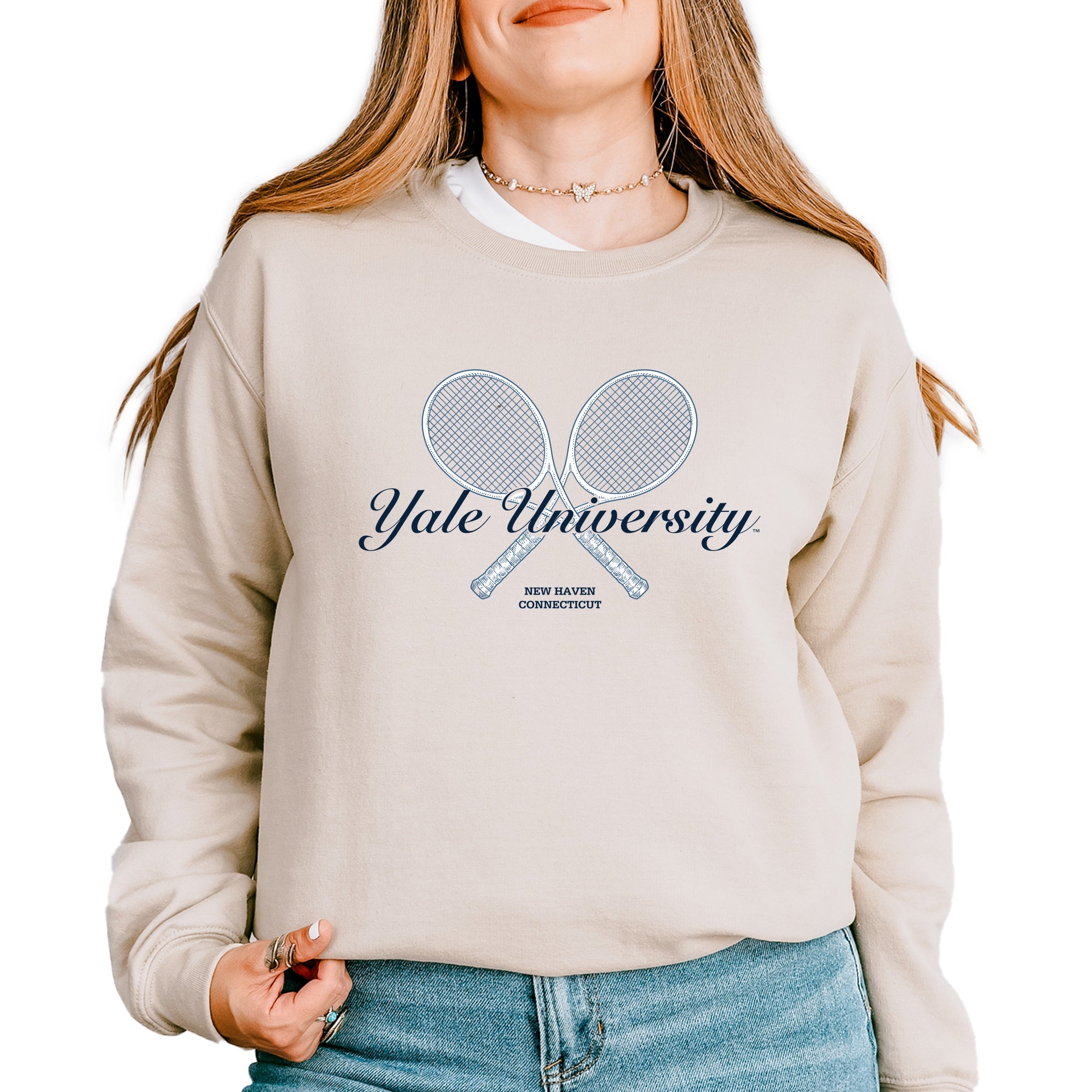 Yale University Tennis Rackets - Women's Graphic Sweatshirt