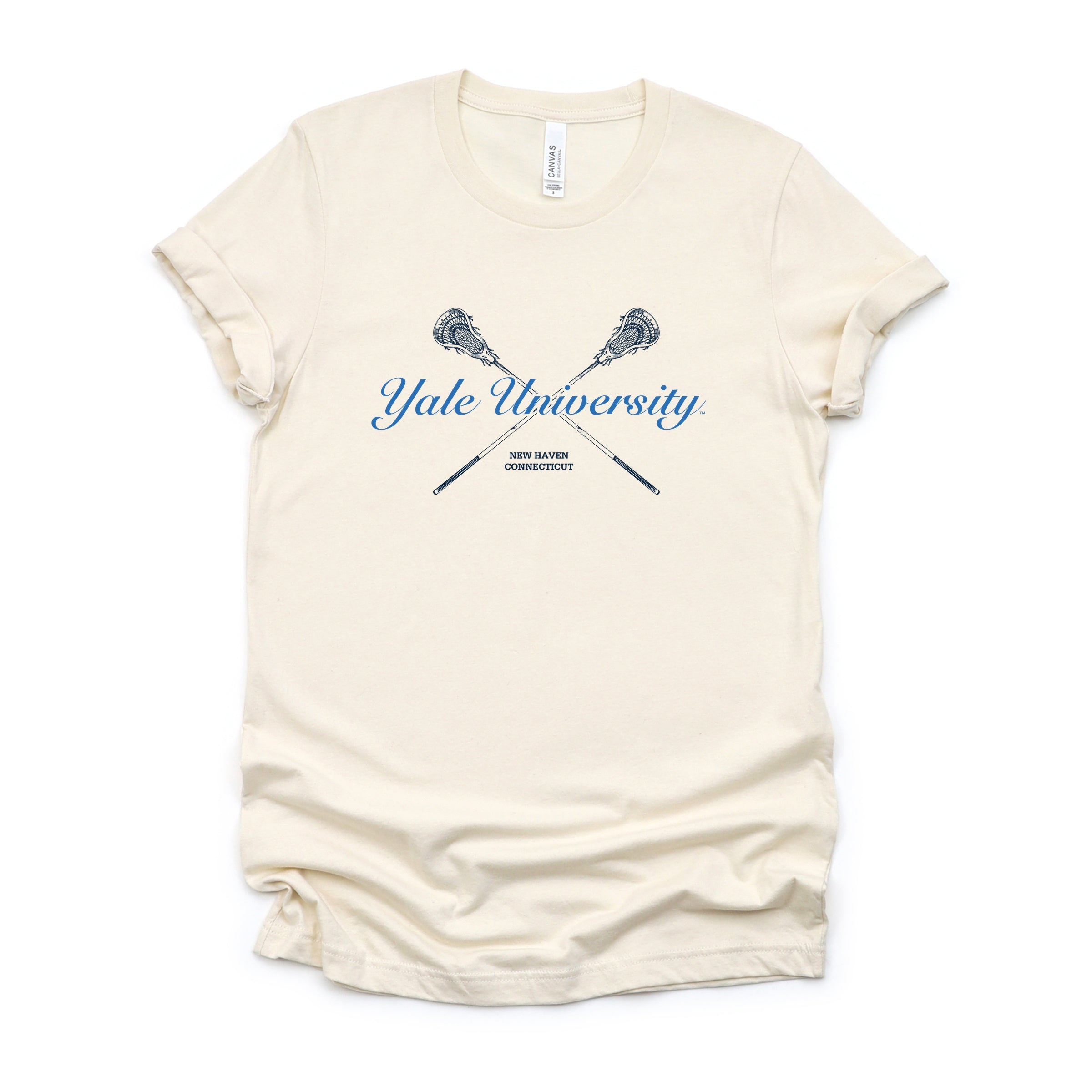 Yale University Lacrosse Sticks - Women's Short Sleeve Graphic T-Shirt