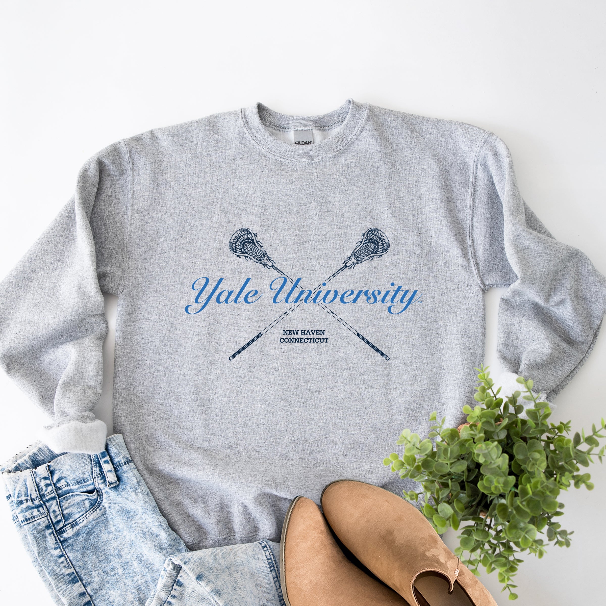 Yale University Lacrosse Sticks - Women's Graphic Sweatshirt