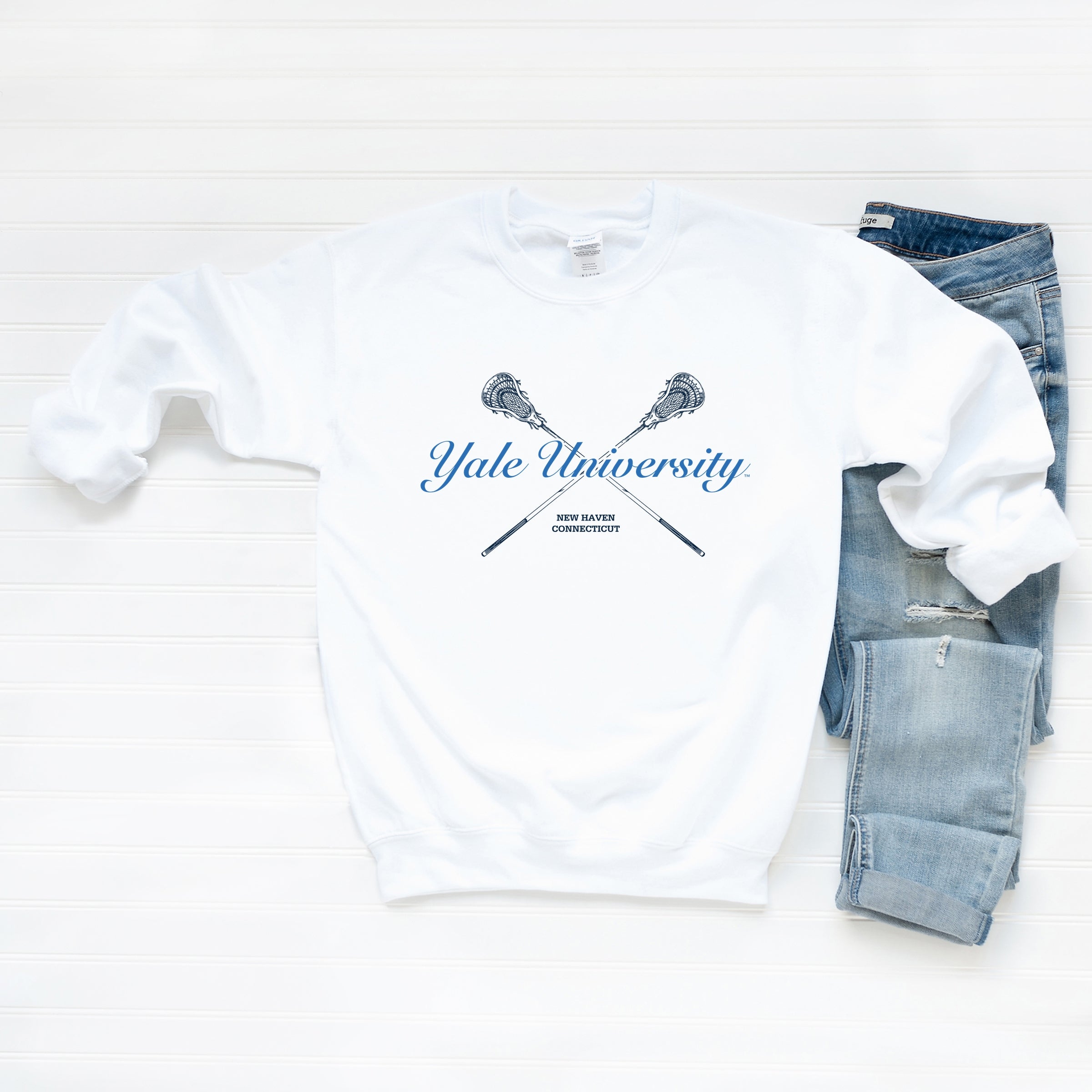 Yale University Lacrosse Sticks - Women's Graphic Sweatshirt