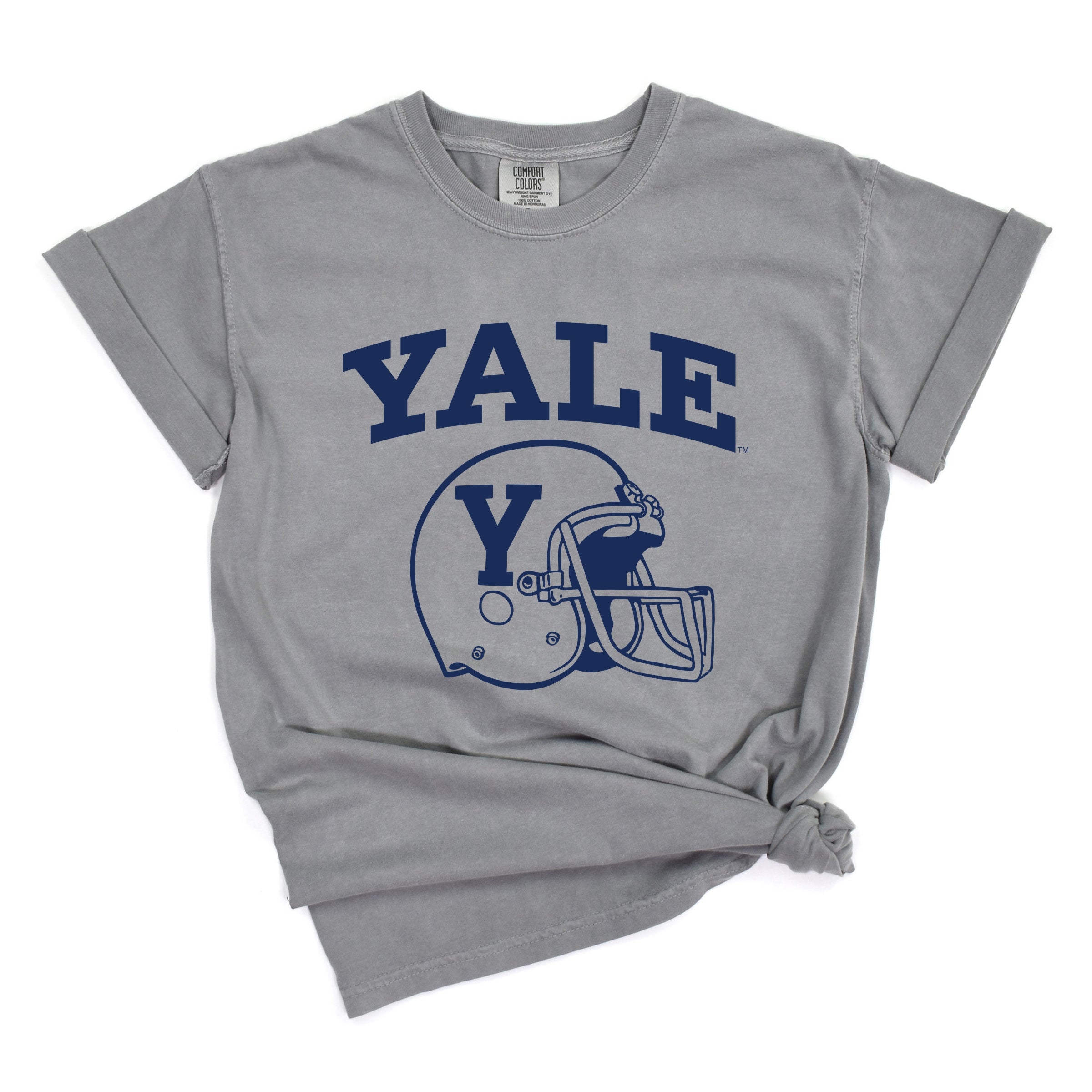 Yale Football Helmet - Women's Garment Dyed Graphic T-Shirt