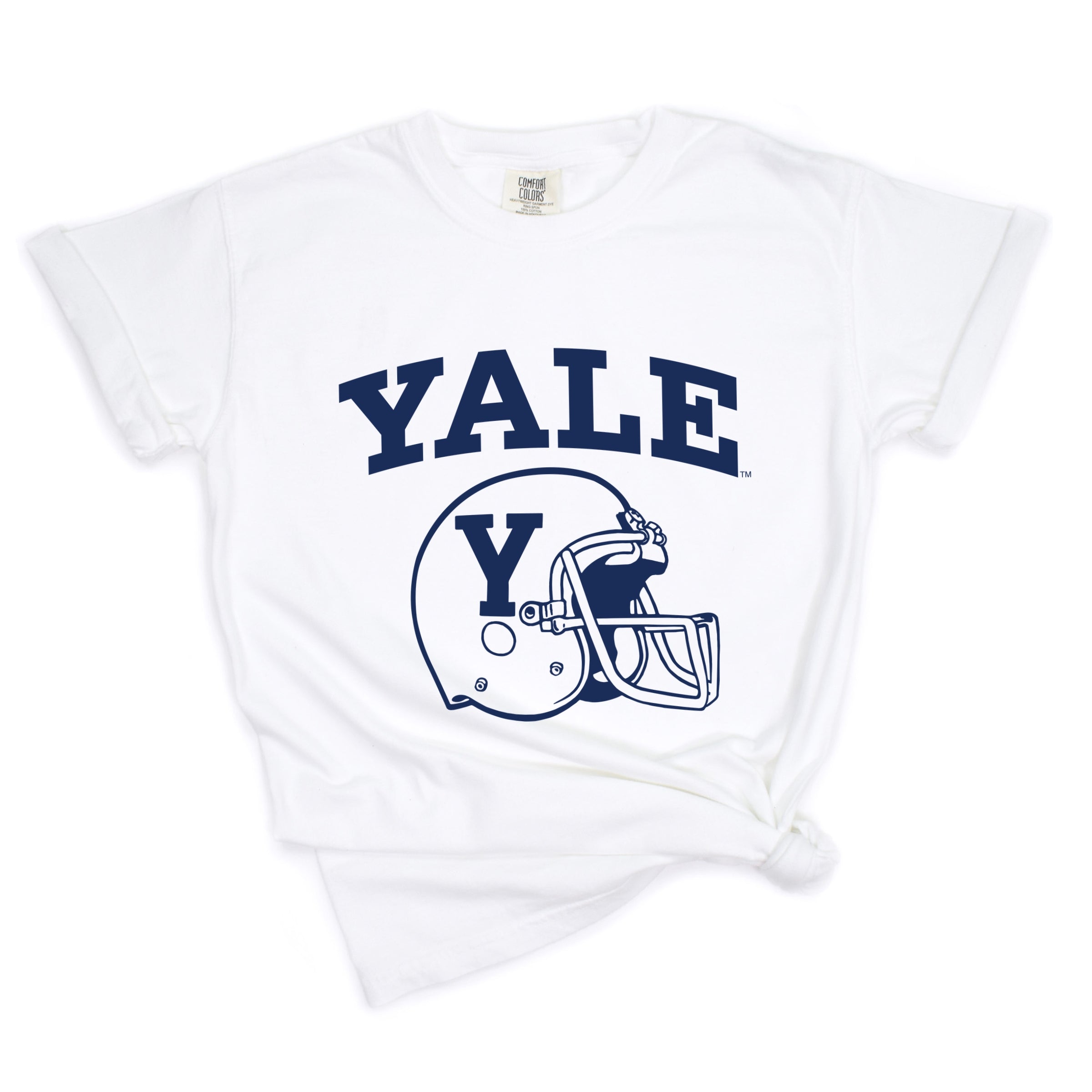 Yale Football Helmet - Women's Garment Dyed Graphic T-Shirt