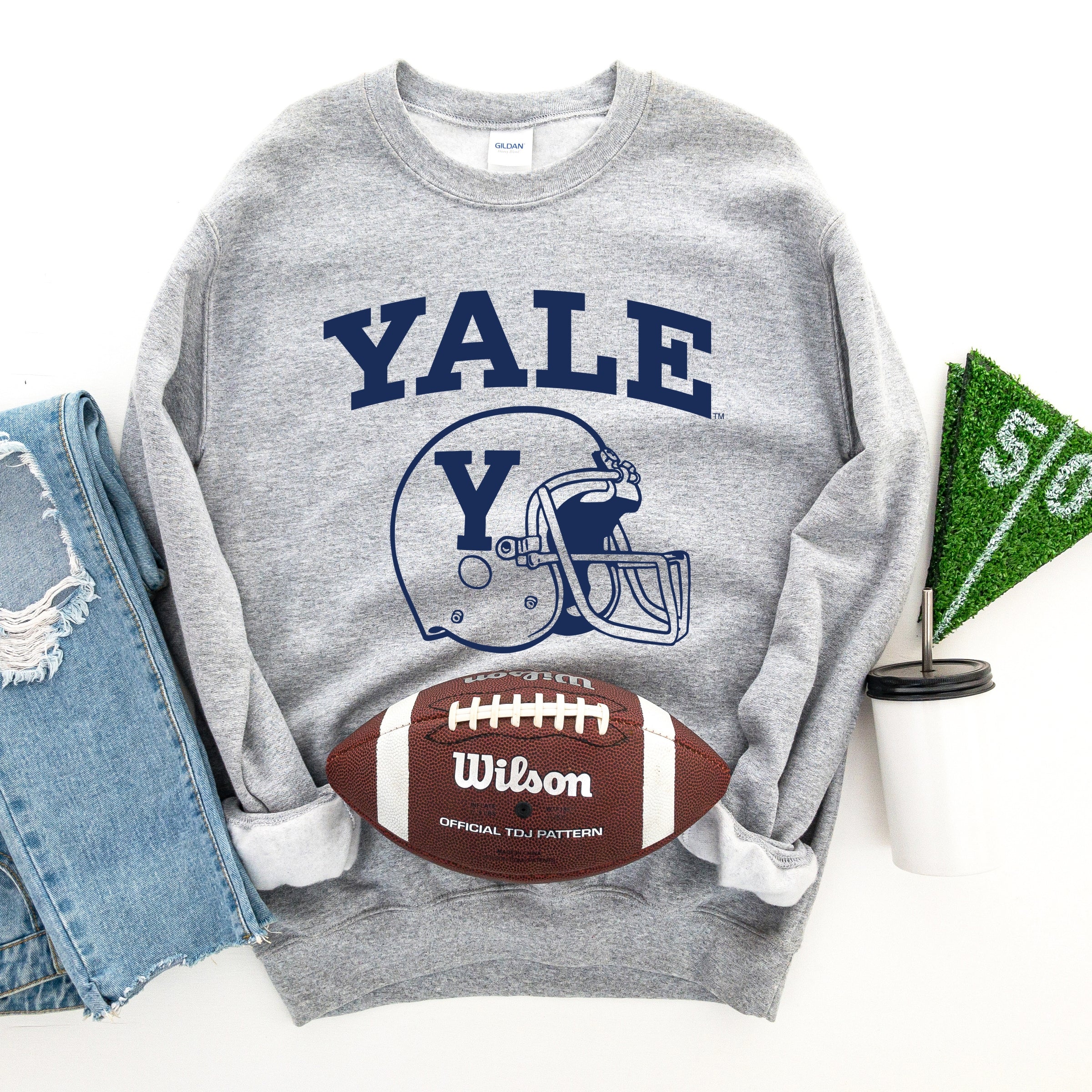 Yale Football Helmet - Women's Graphic Sweatshirt