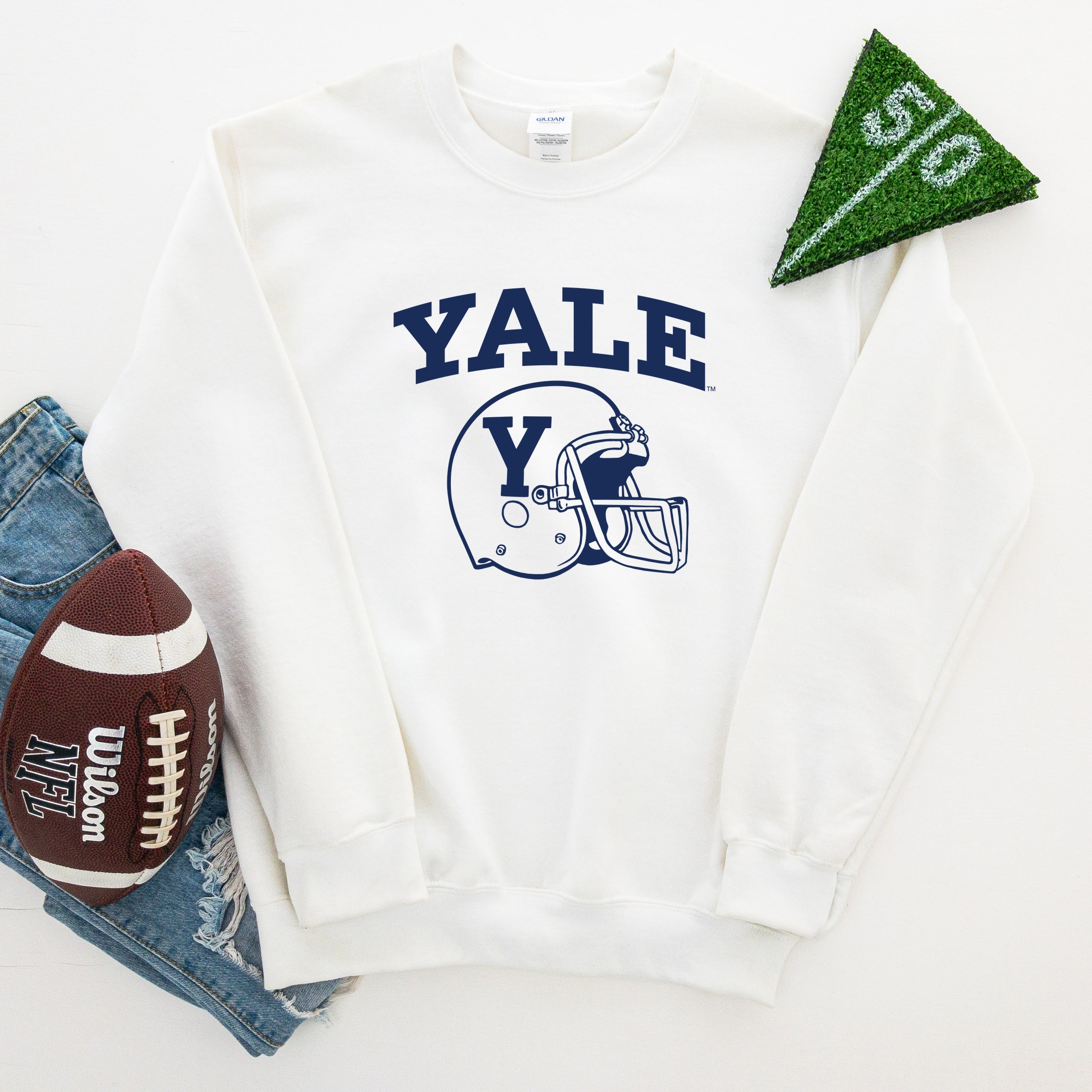 Yale Football Helmet - Women's Graphic Sweatshirt
