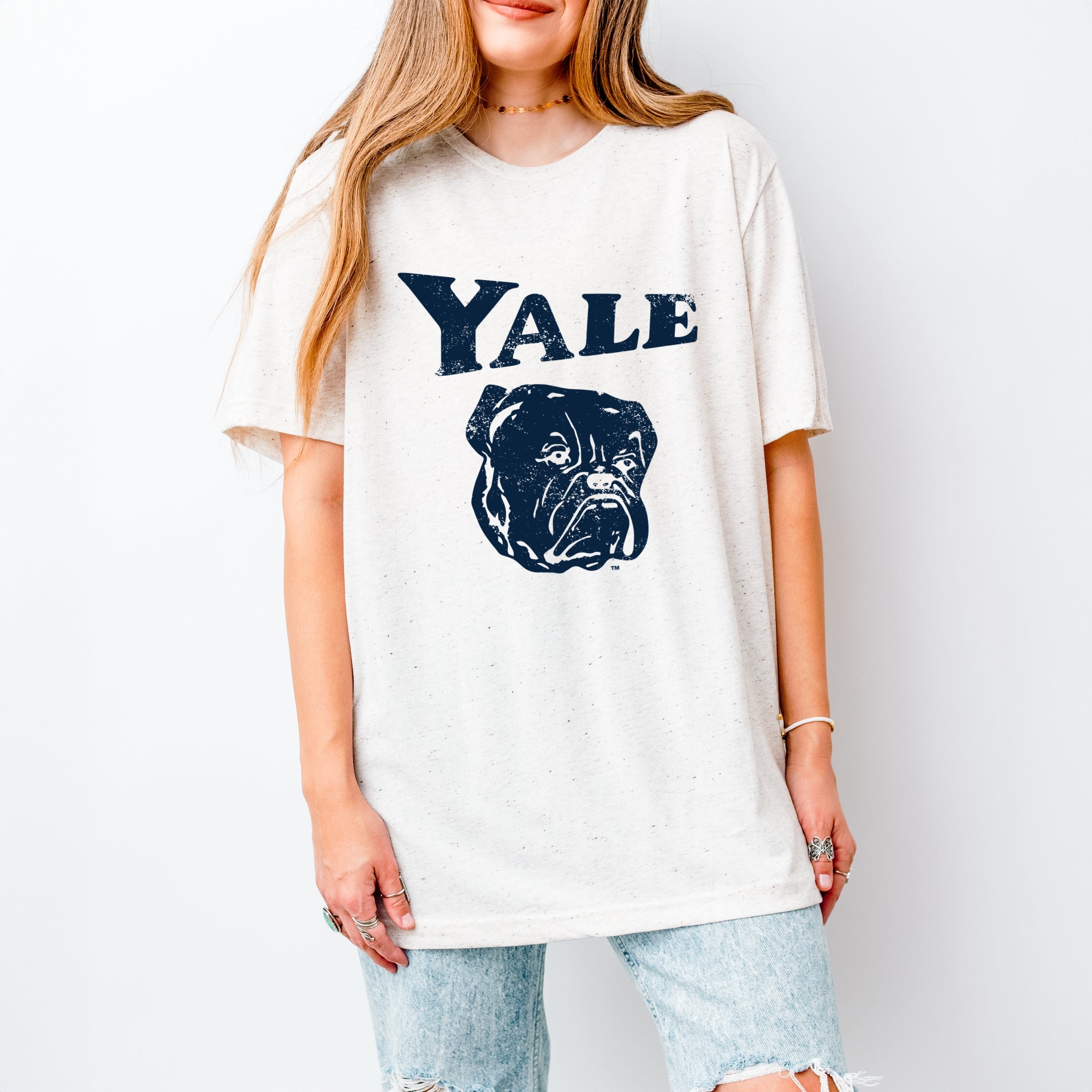 Yale Bulldog Distressed - Women's Short Sleeve Graphic T-Shirt