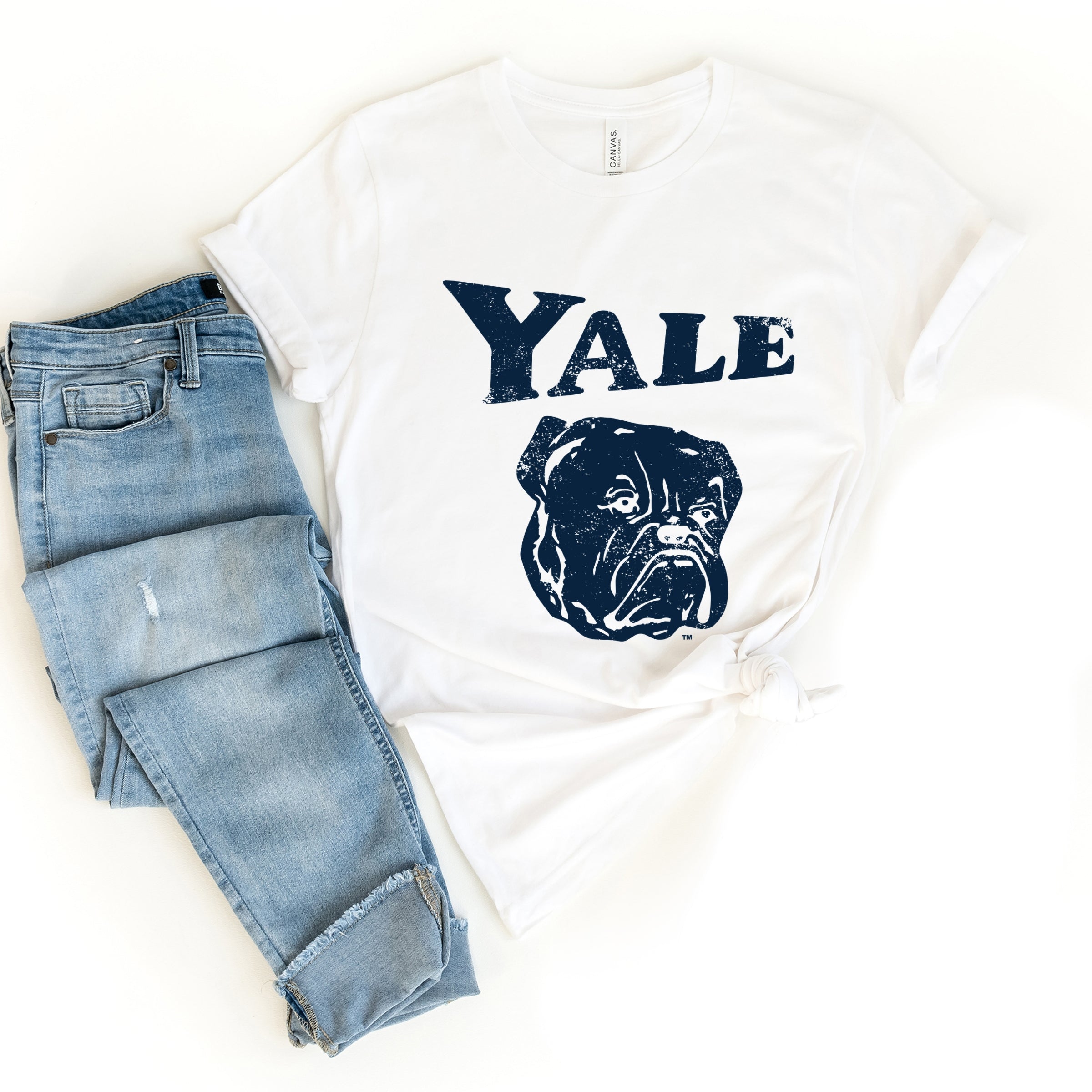 Yale Bulldog Distressed - Women's Short Sleeve Graphic T-Shirt