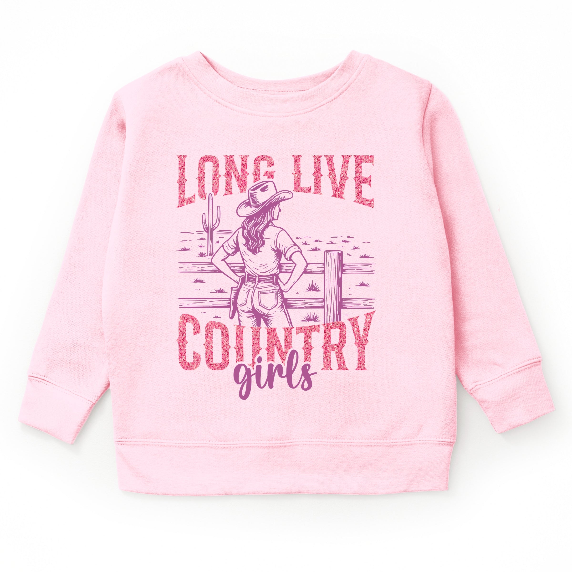 Long Live Country Girls Glitter - Youth Graphic Sweatshirt