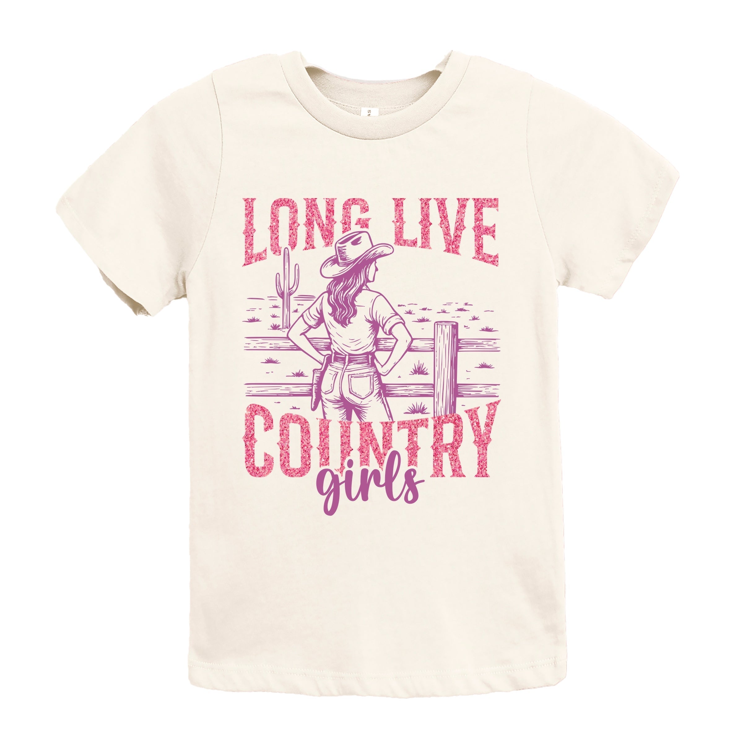 Long Live Country Girls Glitter - Youth Short Sleeve Graphic T-Shirt