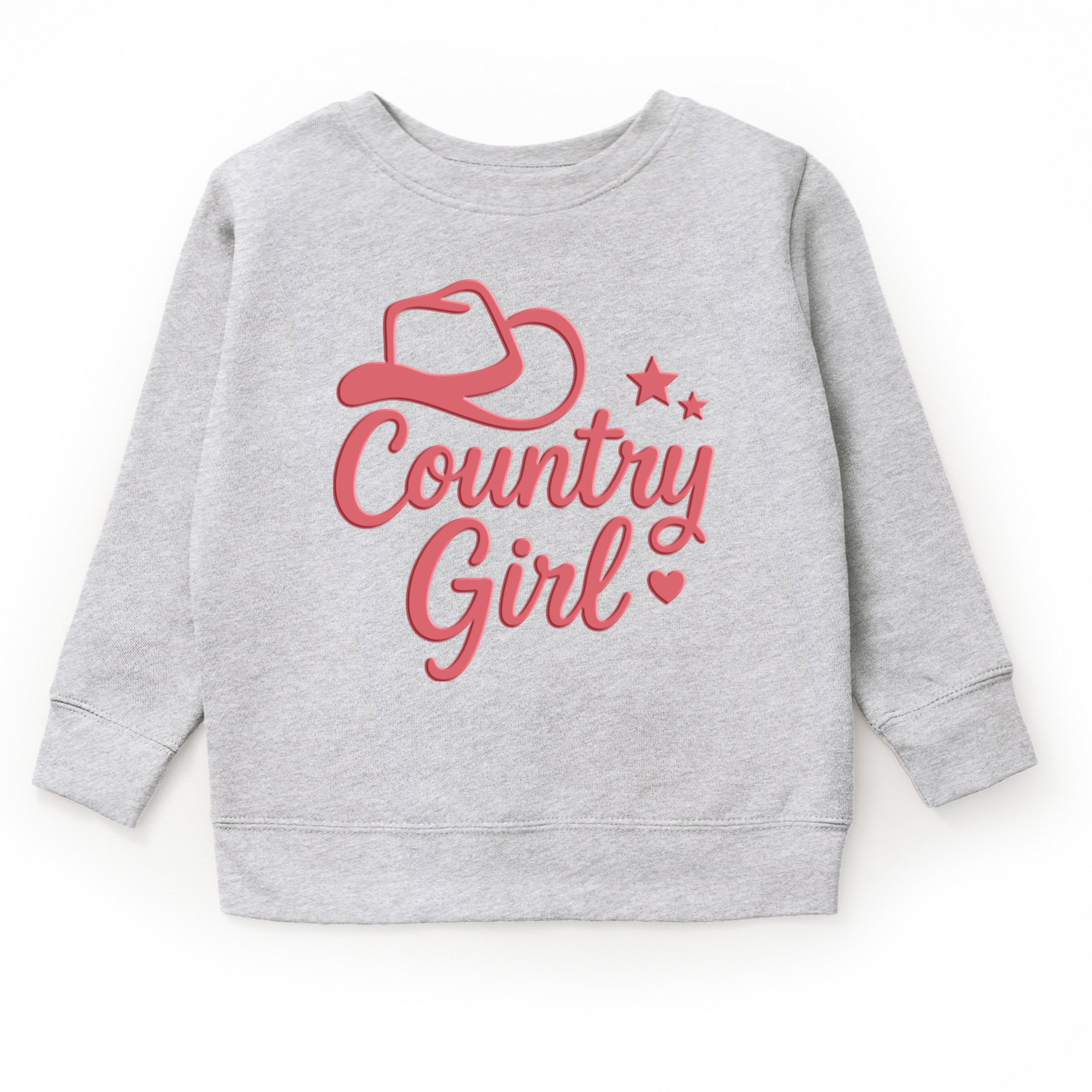 Country Girl Hat Puff Print  - Youth Graphic Sweatshirt