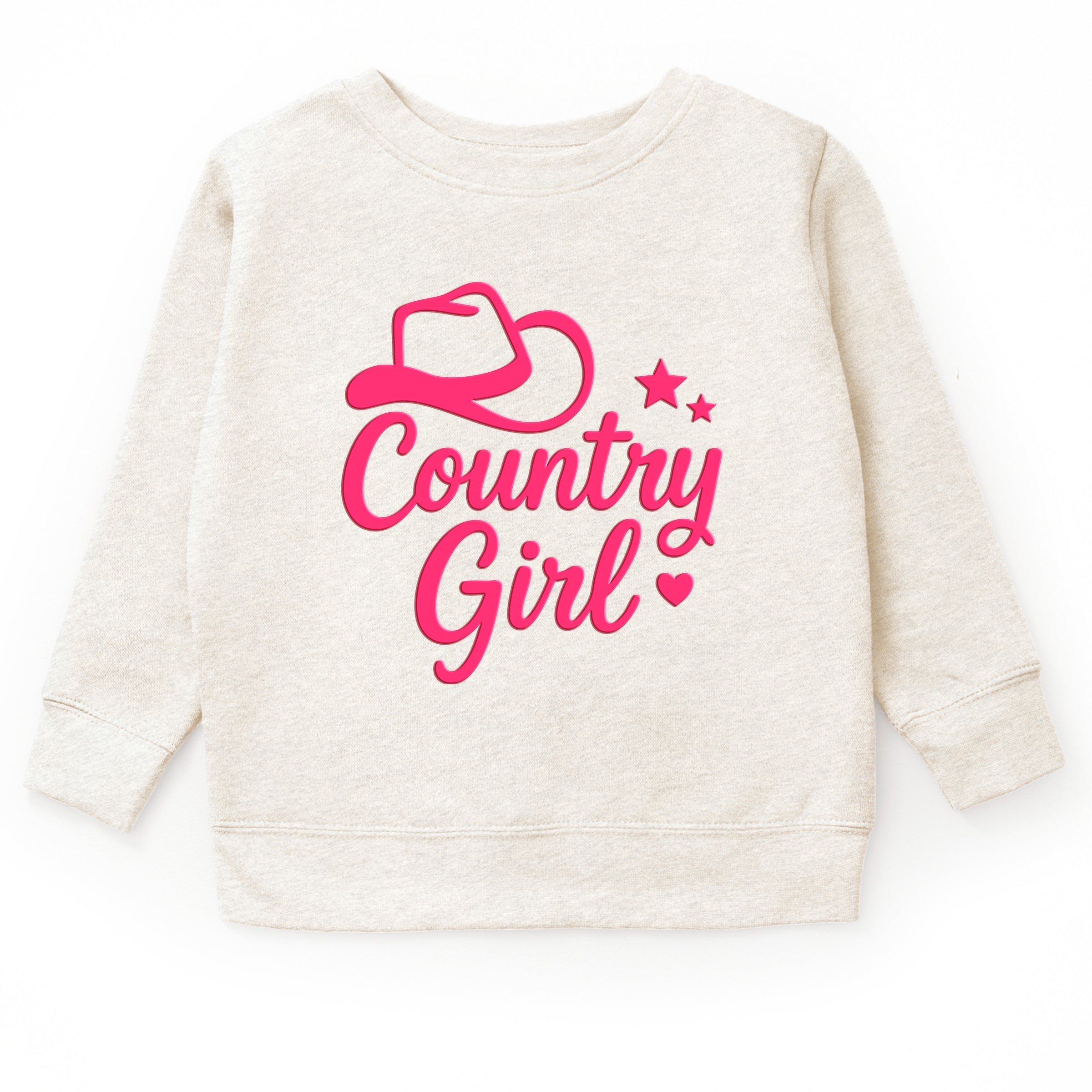 Country Girl Hat Puff Print  - Youth Graphic Sweatshirt