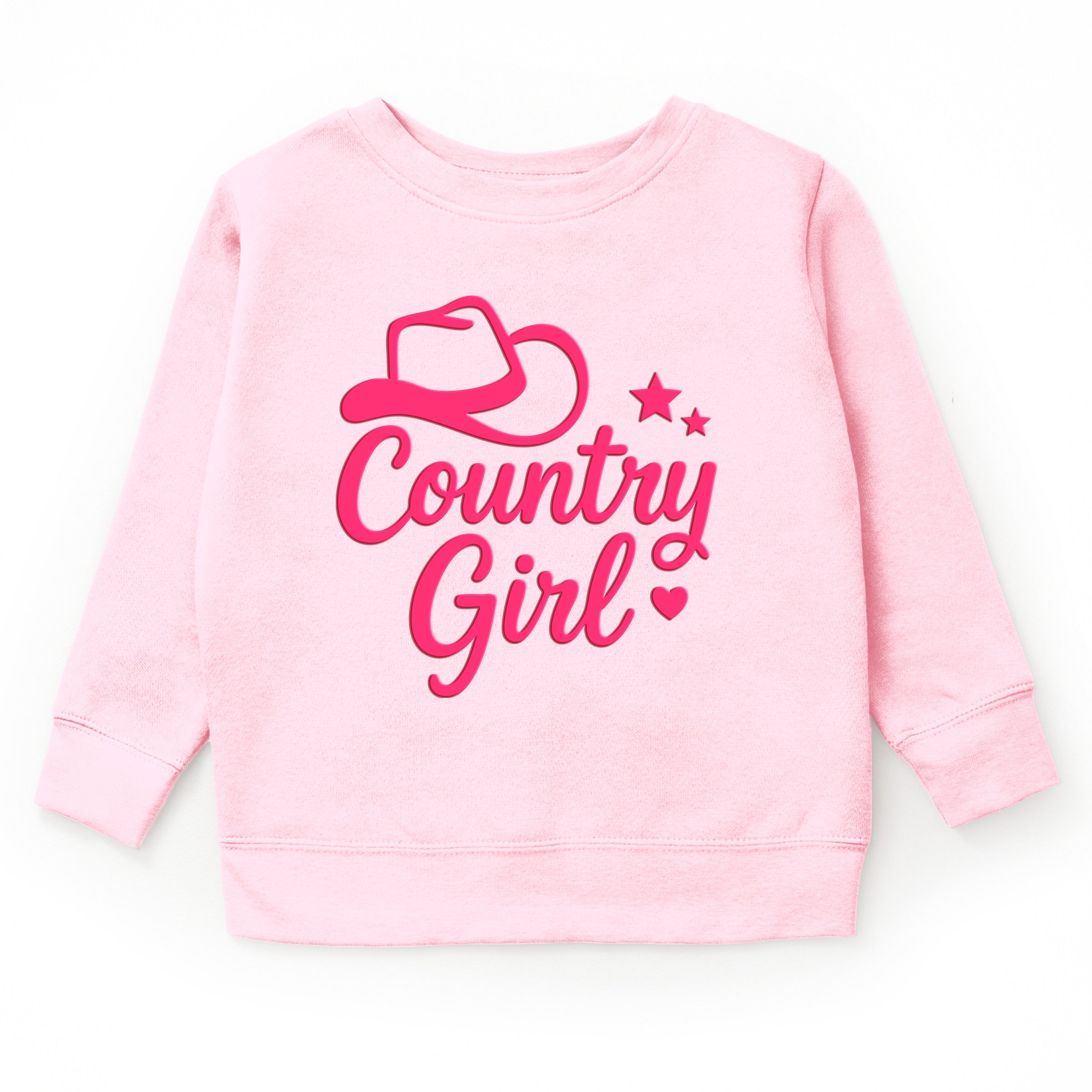 Country Girl Hat Puff Print  - Youth Graphic Sweatshirt
