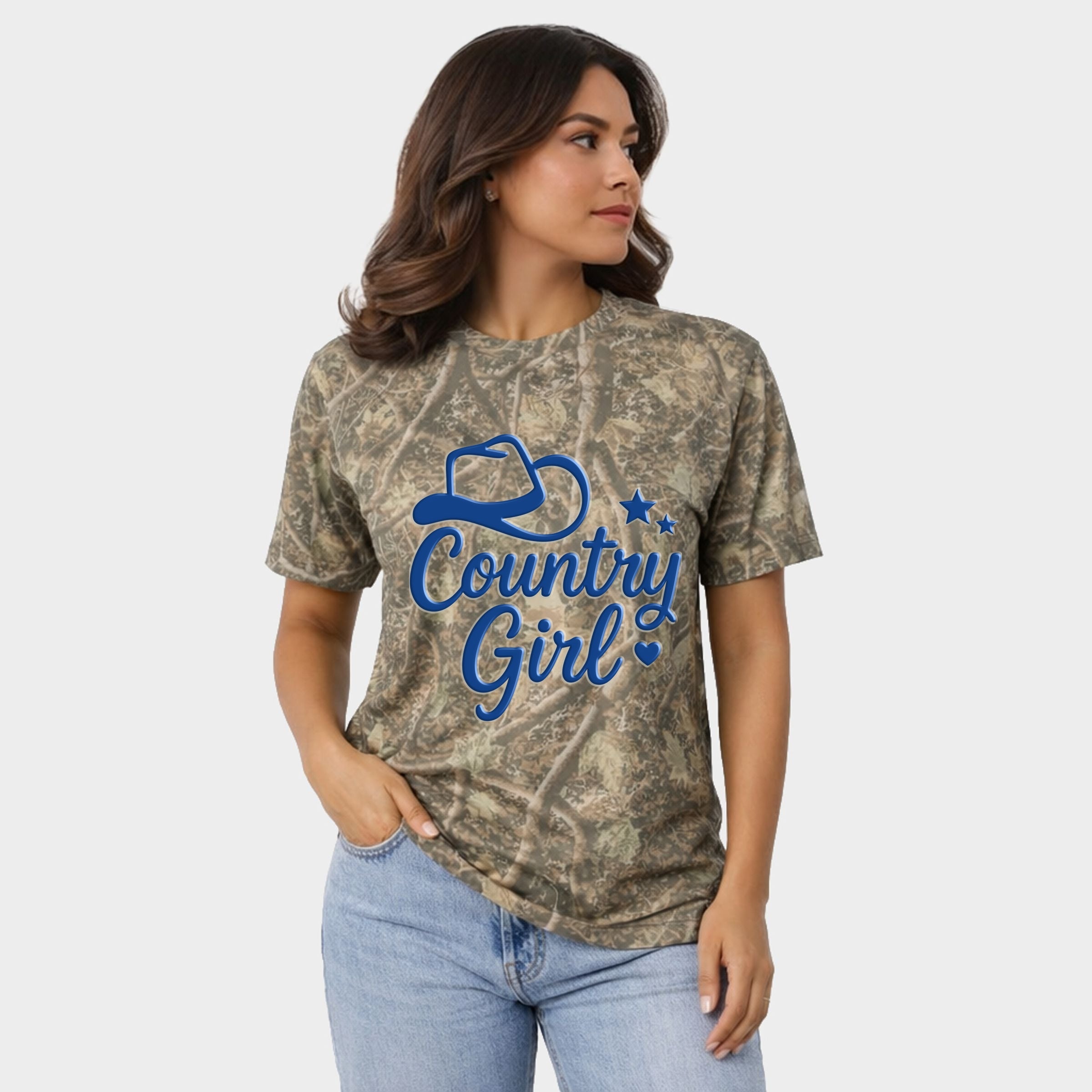 Country Girl Hat Puff Print - Women's Heavyweight Crew
