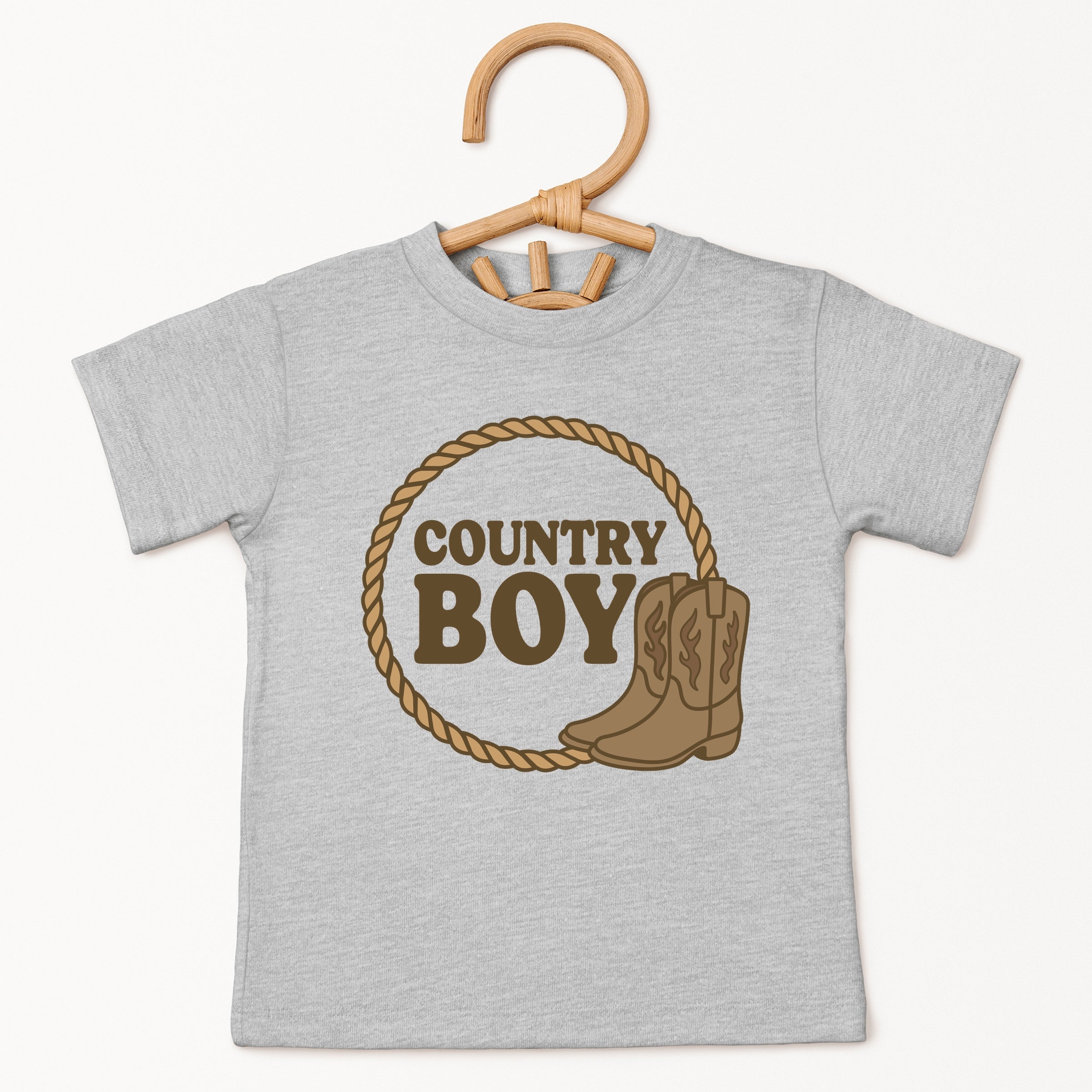 Country Boy Rope and Boots - Toddler Short Sleeve Graphic T-Shirt