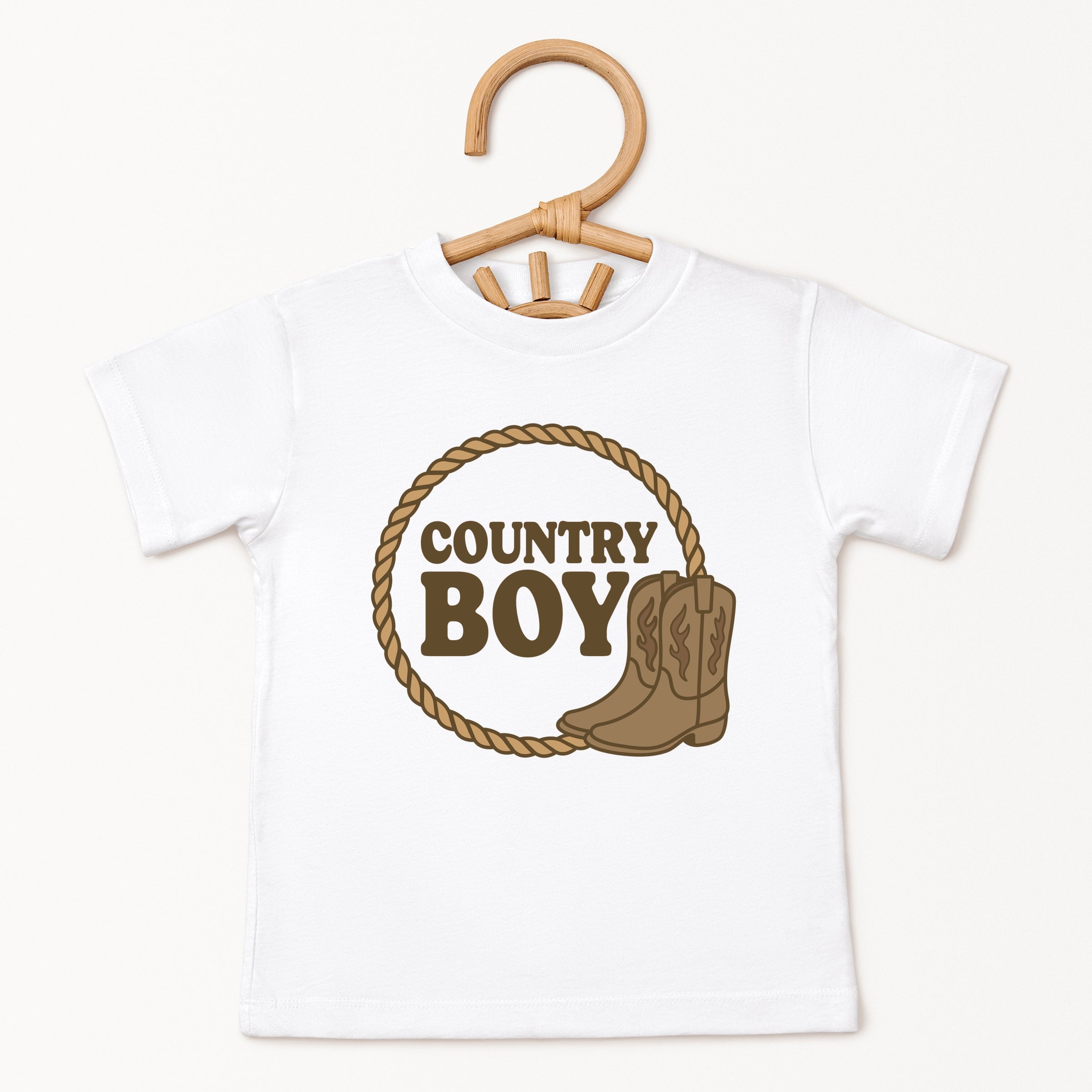 Country Boy Rope and Boots - Toddler Short Sleeve Graphic T-Shirt