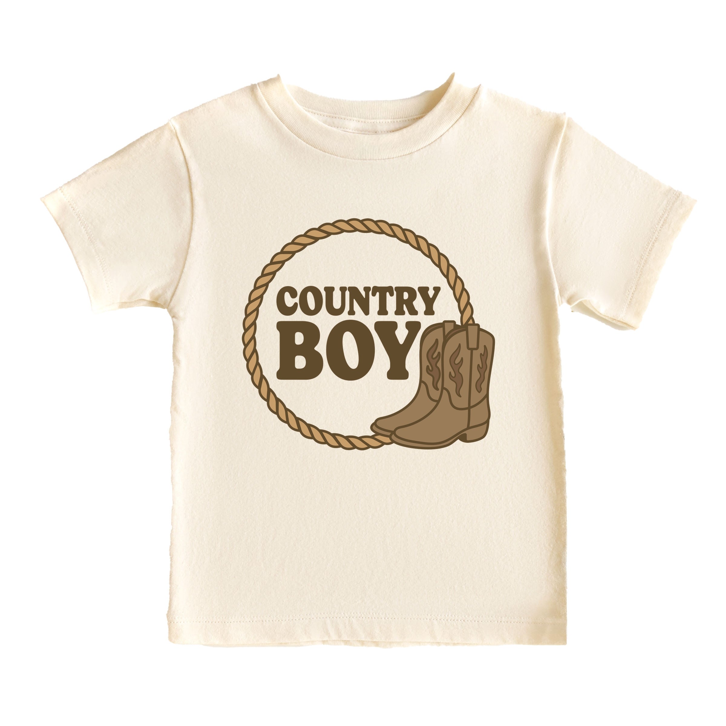 Country Boy Rope and Boots - Toddler Short Sleeve Graphic T-Shirt